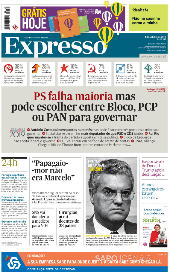 Expresso 4 Out 2019 Jornais E Revistas Sapopt Última Hora E Notícias De Hoje 2677