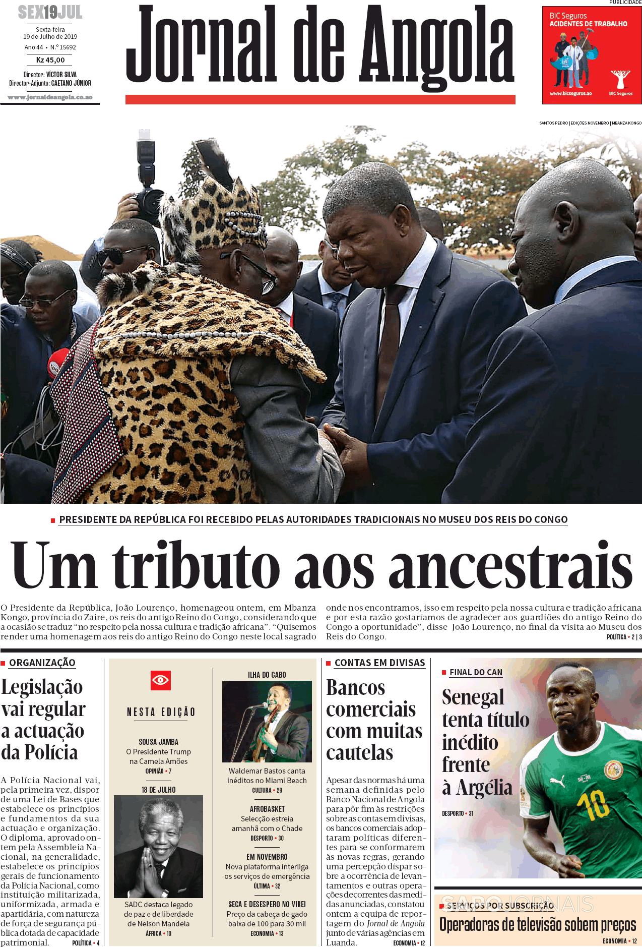 Jornal De Angola 19 Jul 2019 Jornais E Revistas Sapopt Última Hora E Notícias De Hoje 2112