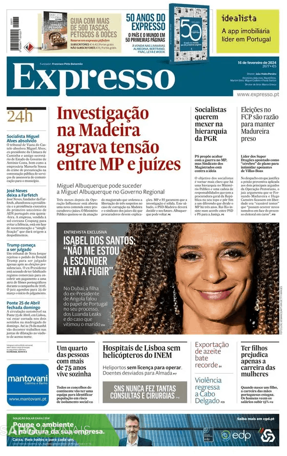 Expresso (16 Fev 2024) - Jornais E Revistas - SAPO.pt - Última Hora E ...