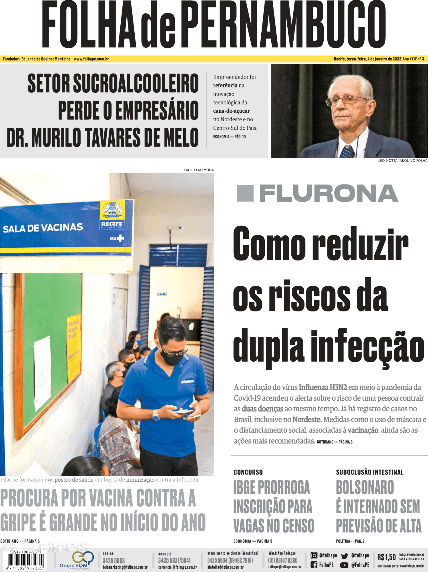 Folha De Pernambuco 4 Jan 2022 Jornais E Revistas Sapopt Última Hora E Notícias De Hoje 6338