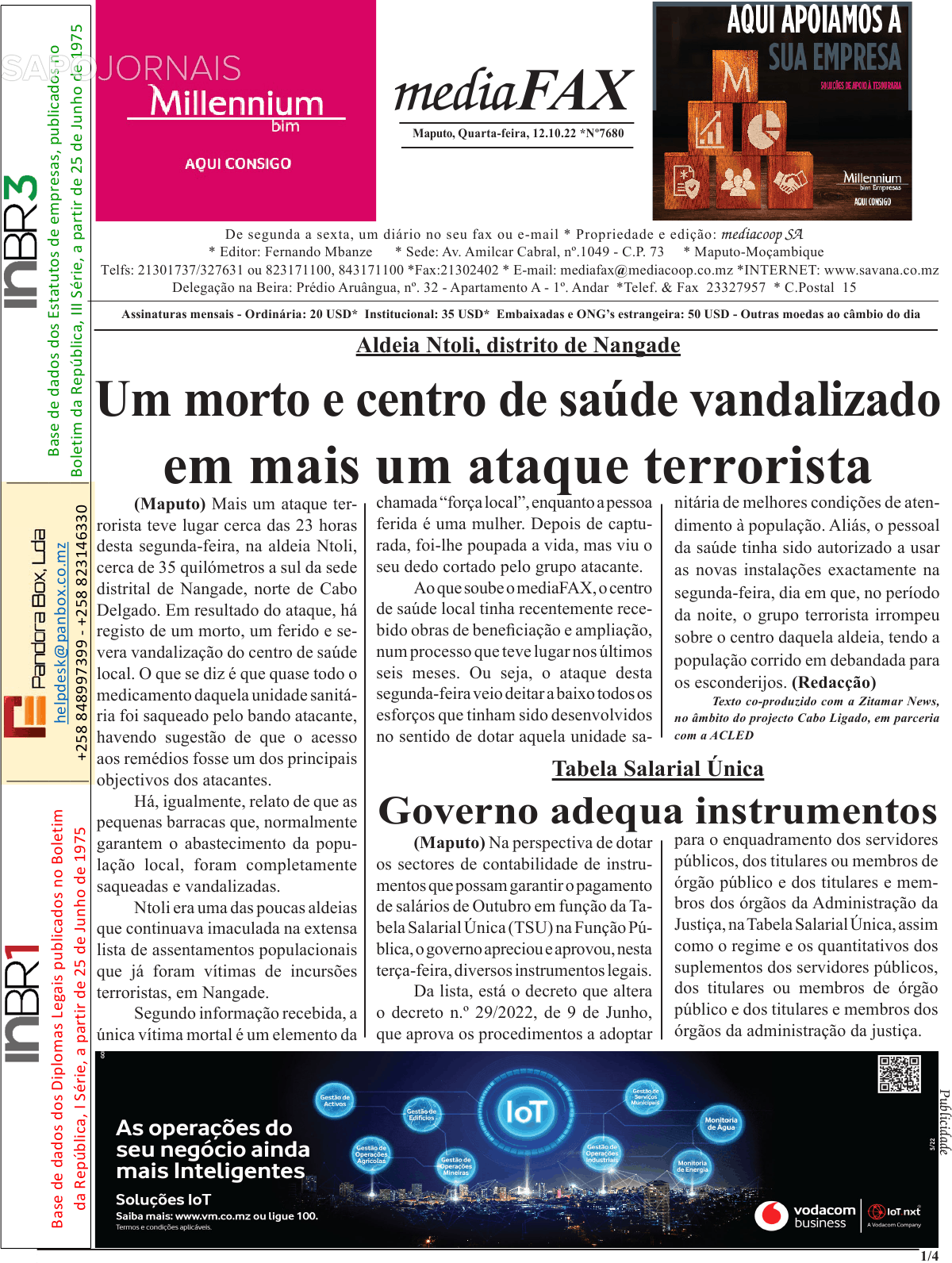 Mediafax 12 Out 2022 Jornais E Revistas Sapopt Última Hora E Notícias De Hoje