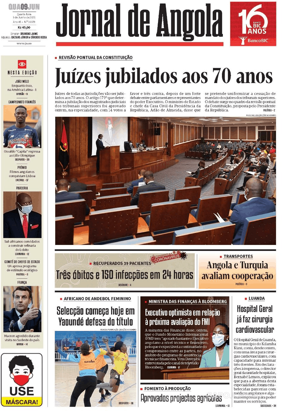 Jornal De Angola 9 Jun 2021 Jornais E Revistas Sapo 9851