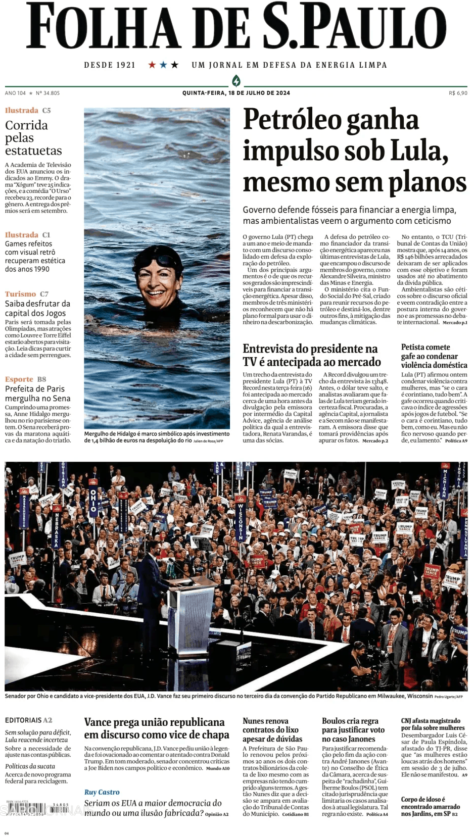 Folha de S. Paulo (18 jul 2024) - Jornais e Revistas - SAPO.pt - Última ...