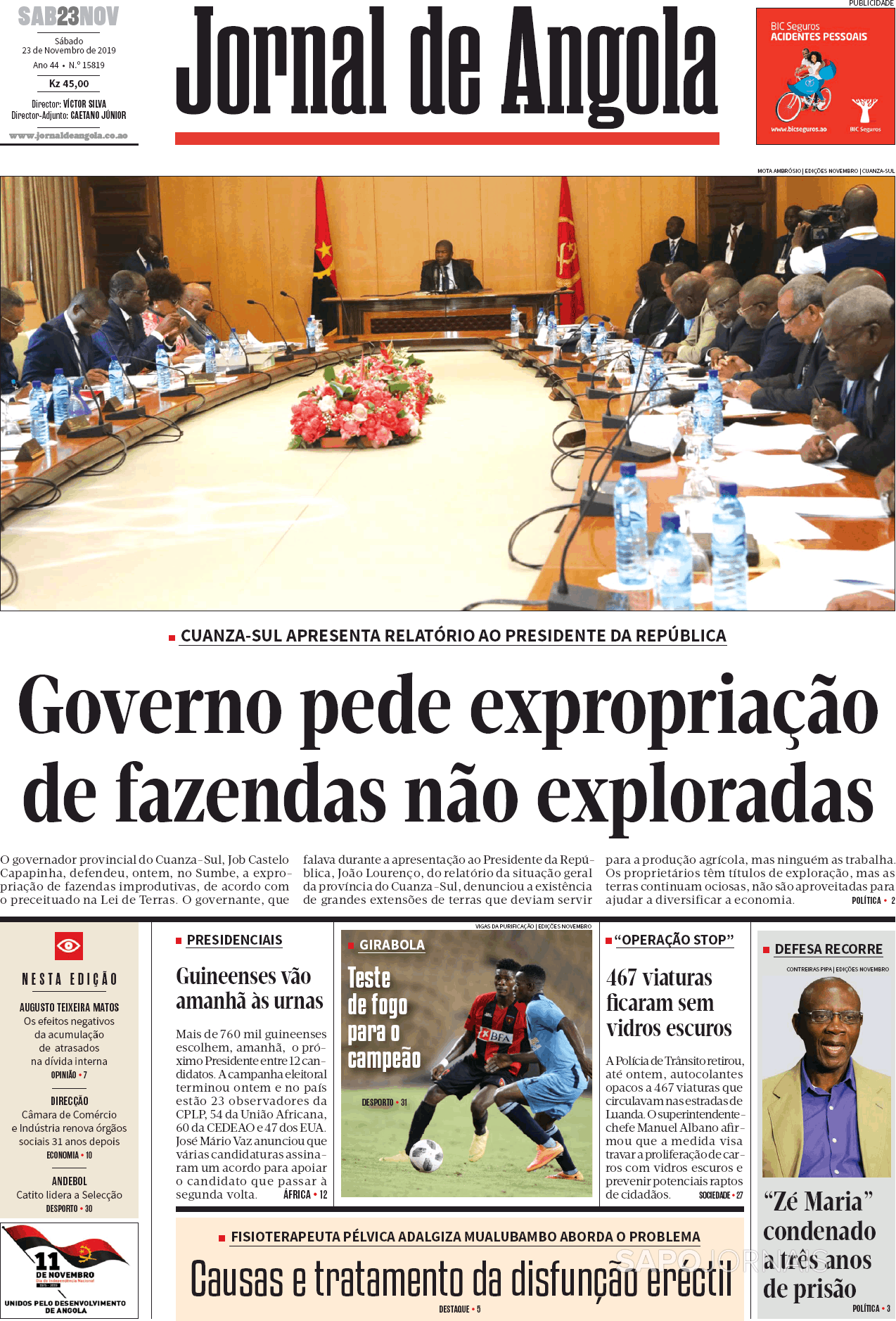 Jornal De Angola 23 Nov 2019 Jornais E Revistas Sapo 24 0234