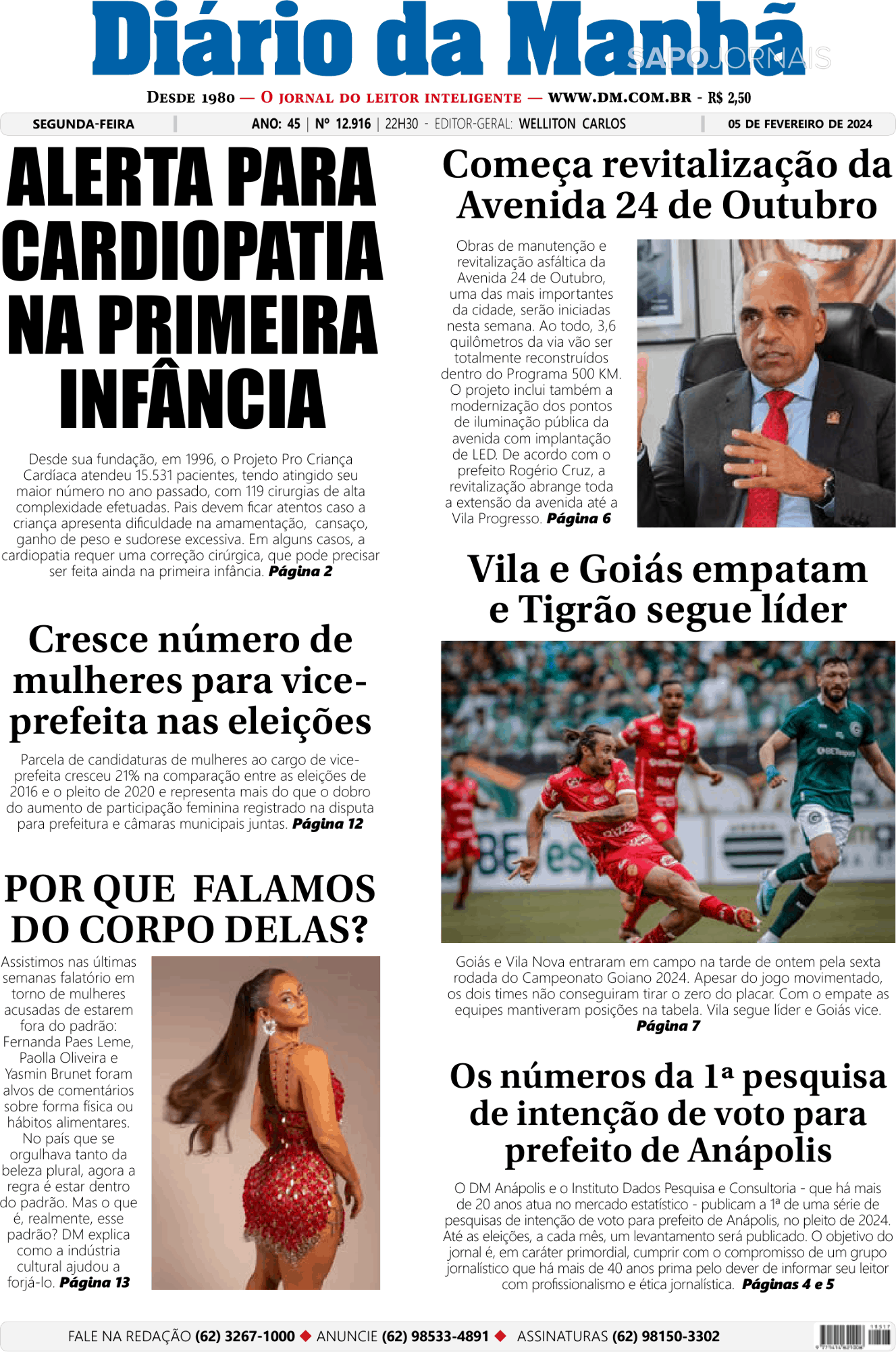 Diário da Manhã (5 fev 2024) - Jornais e Revistas 