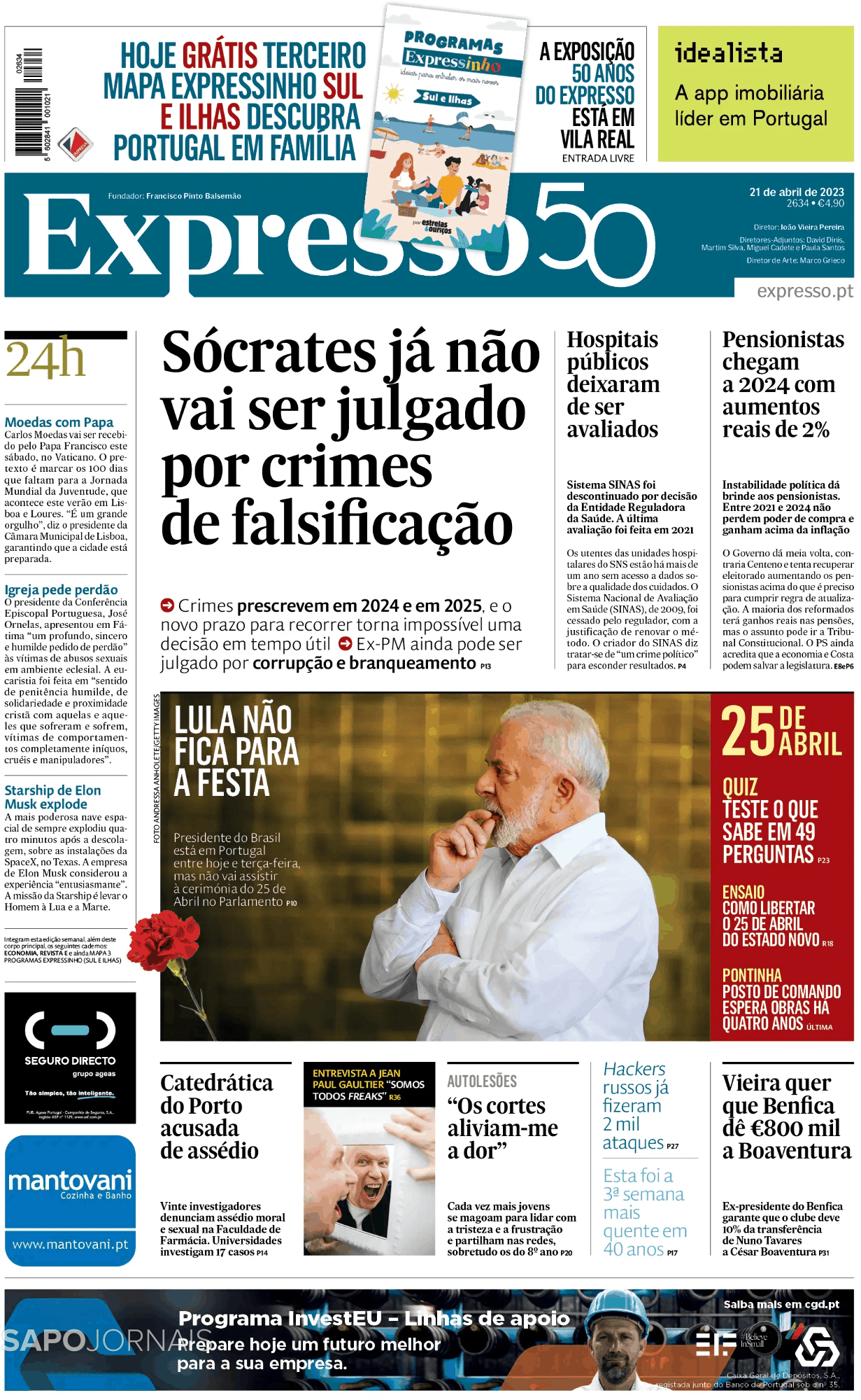 Expresso 21 Abr 2023 Jornais E Revistas Sapo 6900