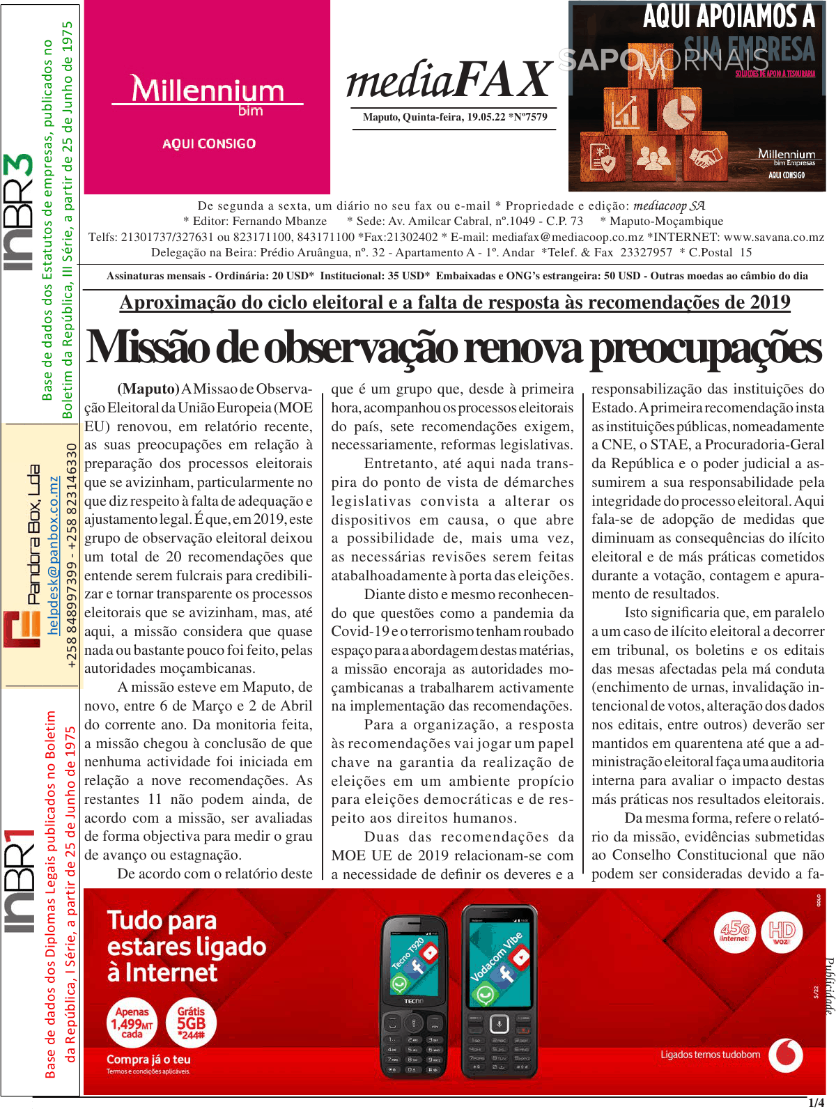 Mediafax 19 Mai 2022 Jornais E Revistas Sapo