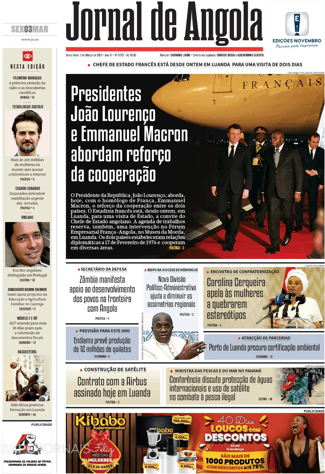 Jornal De Angola 3 Mar 2023 Jornais E Revistas Sapo 7087