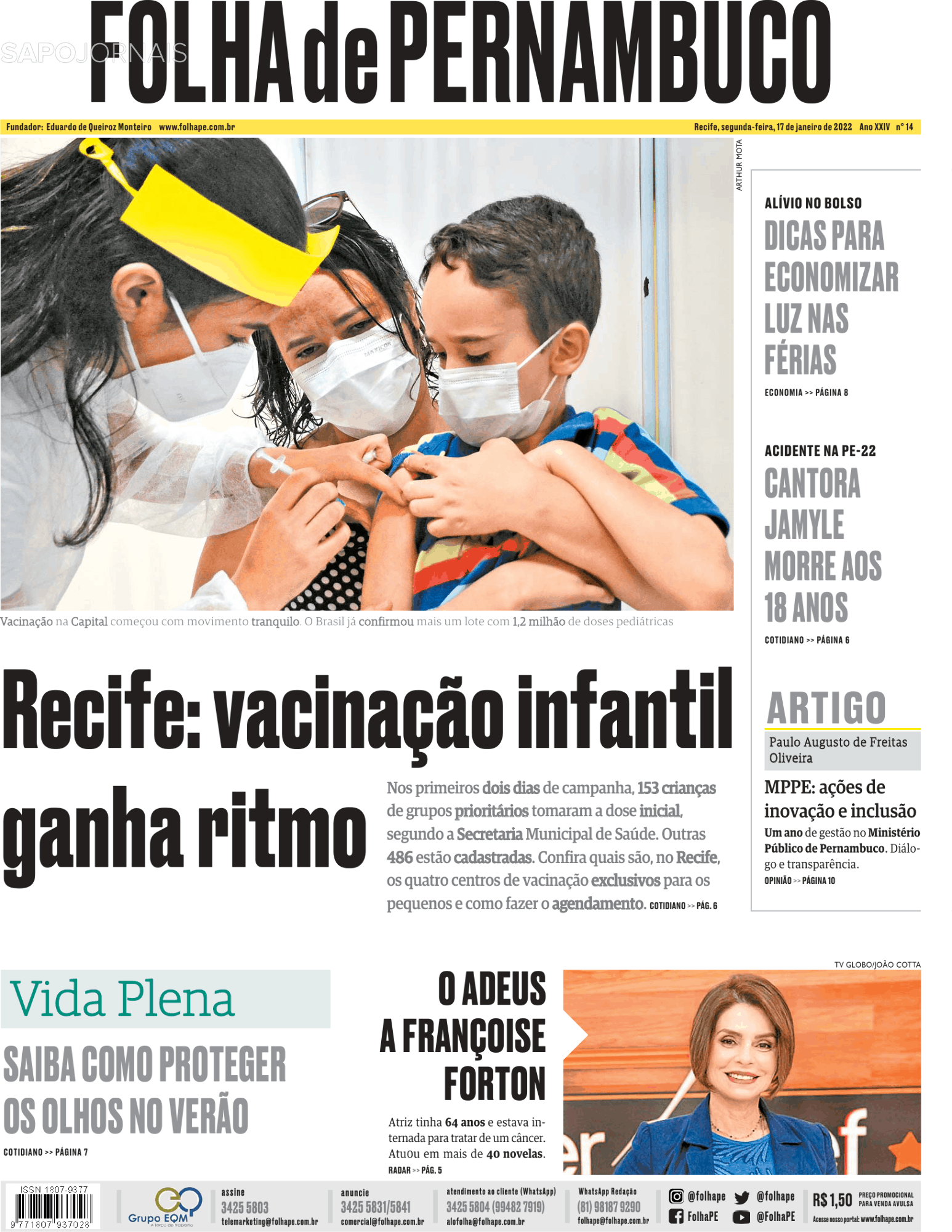 Folha De Pernambuco 17 Jan 2022 Jornais E Revistas Sapopt Última Hora E Notícias De 5575