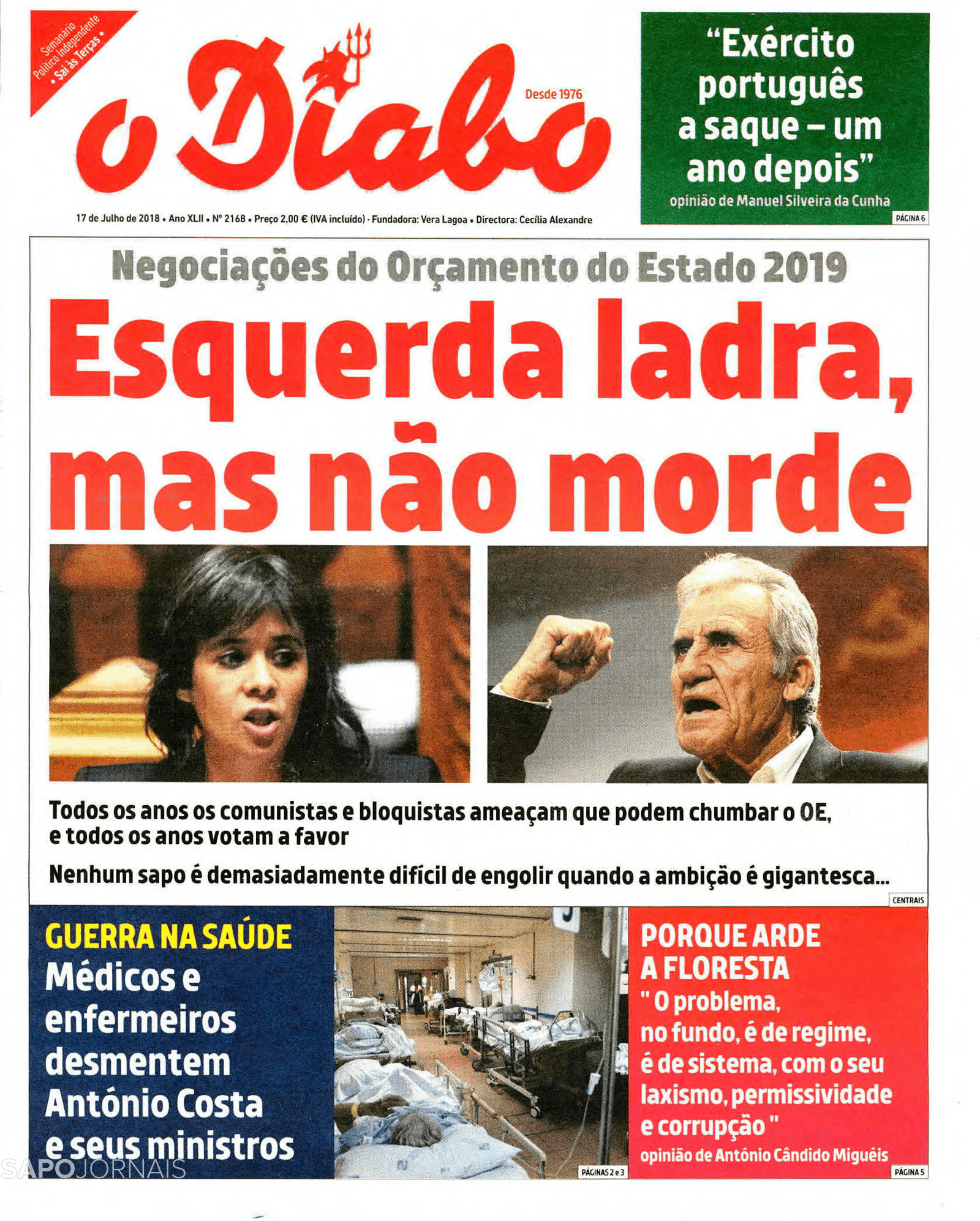 O Diabo 17 Jul 2018 Jornais E Revistas Sapo 24 7338