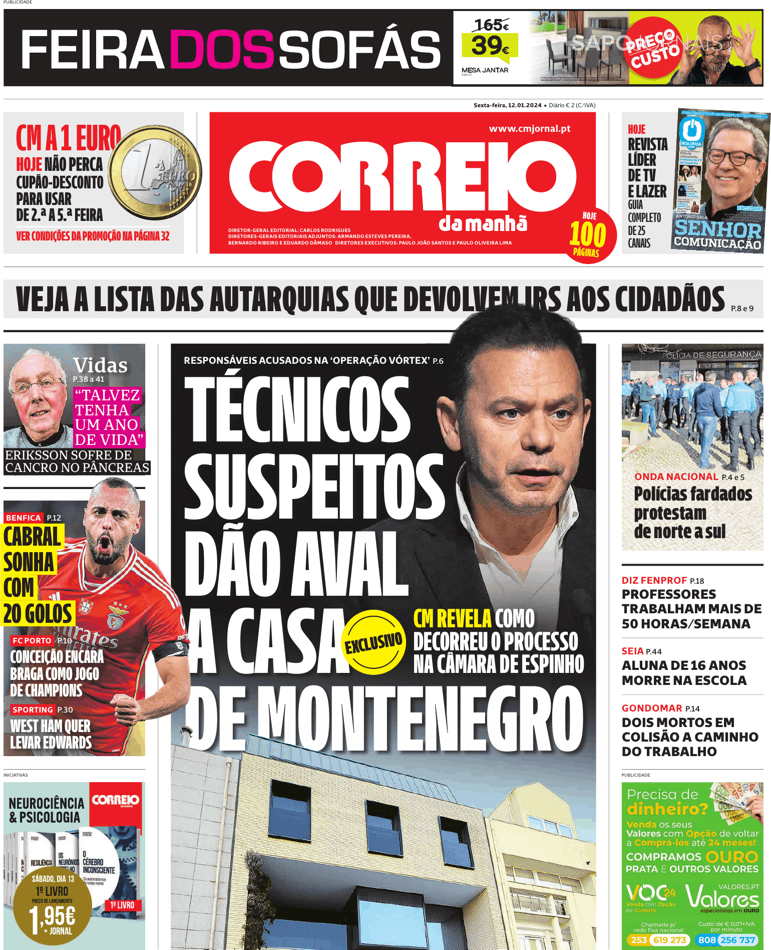 Correio Da Manhã (12 Jan 2024) - Jornais E Revistas - SAPO.pt - Última ...