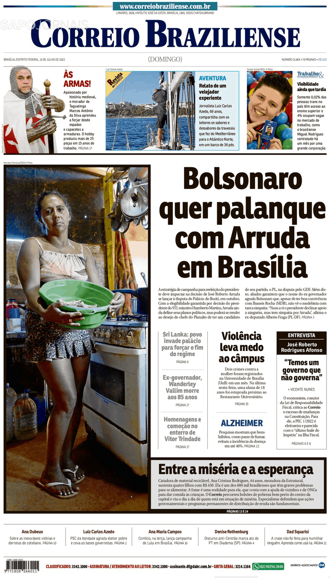 Correio Braziliense 10 Jul 2022 Jornais E Revistas Sapo Brasil 1661