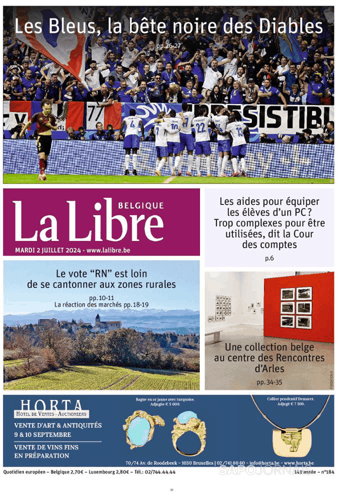 La Libre Belgique (2 Jul 2024) - Jornais E Revistas - Sapo.pt - Última 