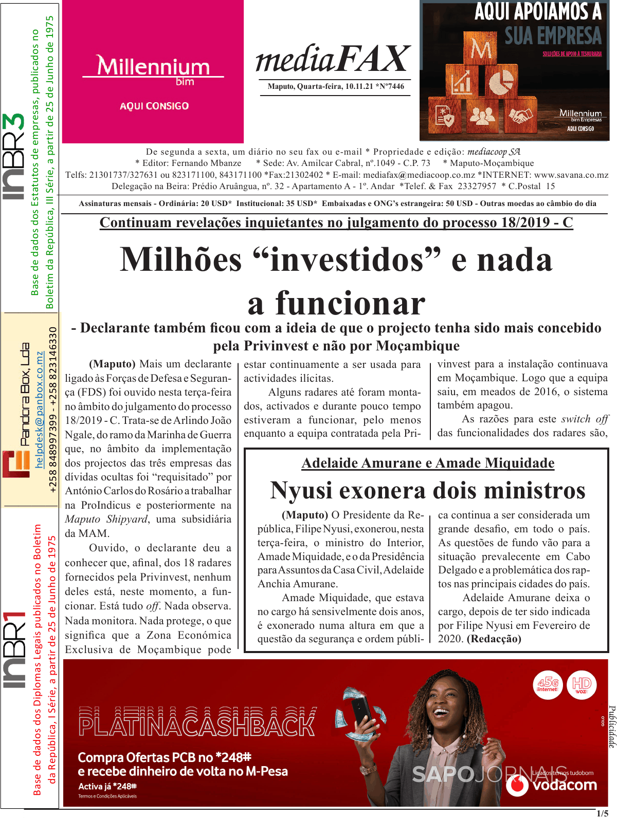 Mediafax 10 Nov 2021 Jornais E Revistas Sapopt Última Hora E Notícias De Hoje 8459