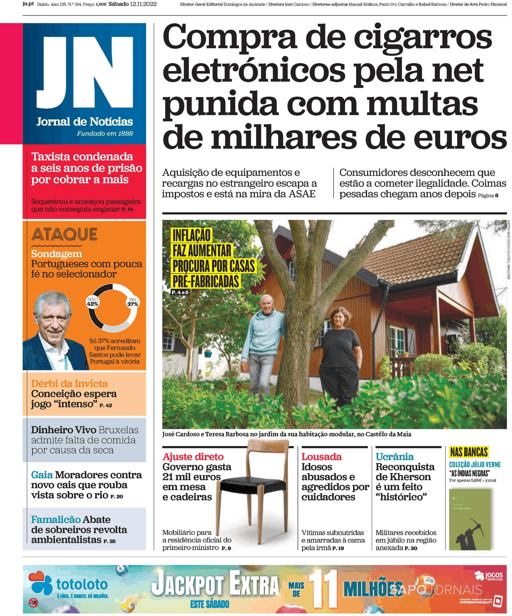 Jornal De Notícias 12 Nov 2022 Jornais E Revistas Sapopt Última Hora E Notícias De Hoje 3933