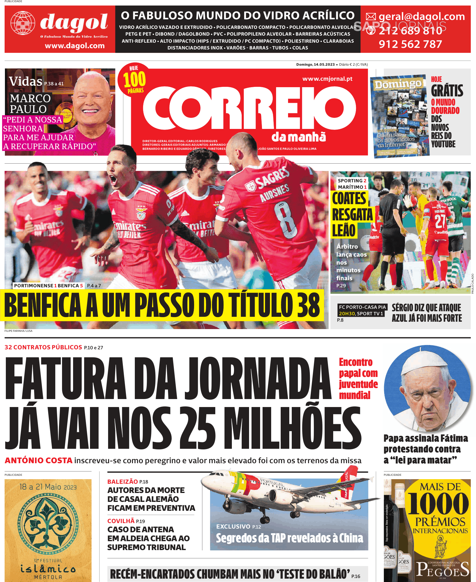 Correio Da Manhã (14 Mai 2023) - Jornais E Revistas - SAPO.pt - Última ...