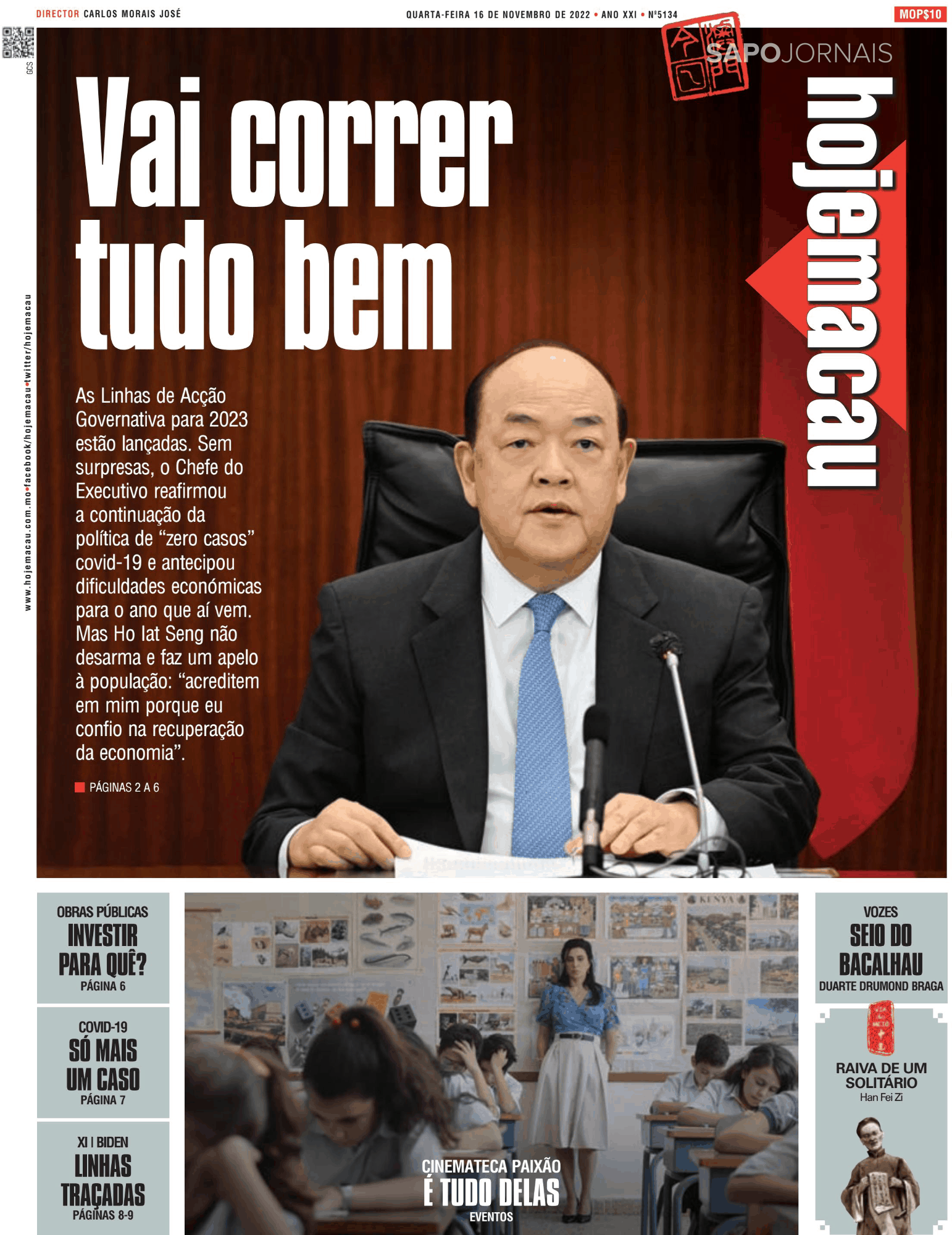 Hoje Macau 16 Nov 2022 Jornais E Revistas Sapo 8117