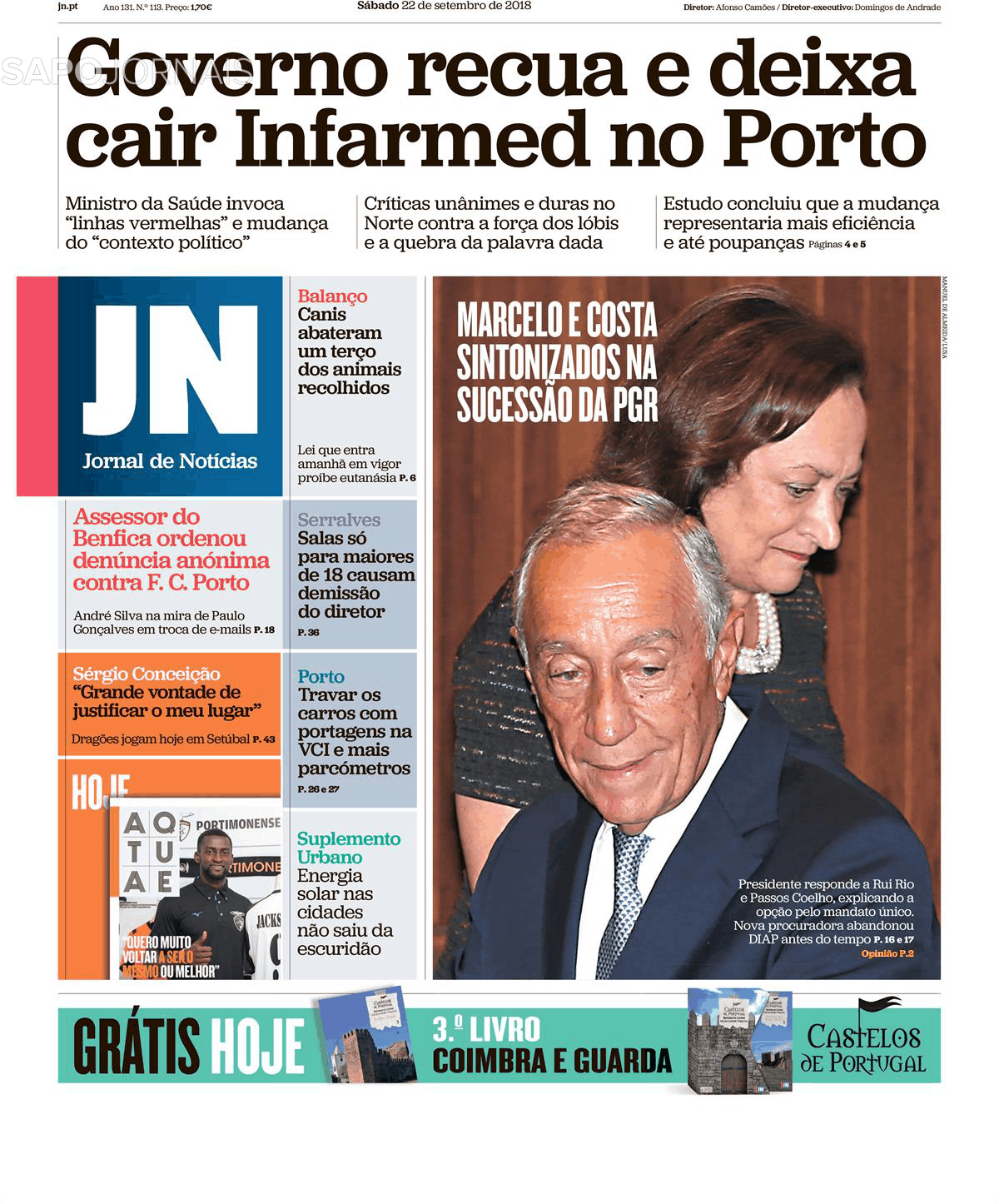 Jornal De Notícias 22 Set 2018 Jornais E Revistas Sapo 24 8283