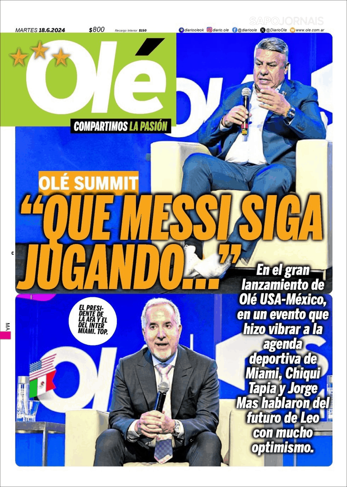 Olé (18 jun 2024) - Jornais e Revistas - SAPO.pt - Última hora e ...