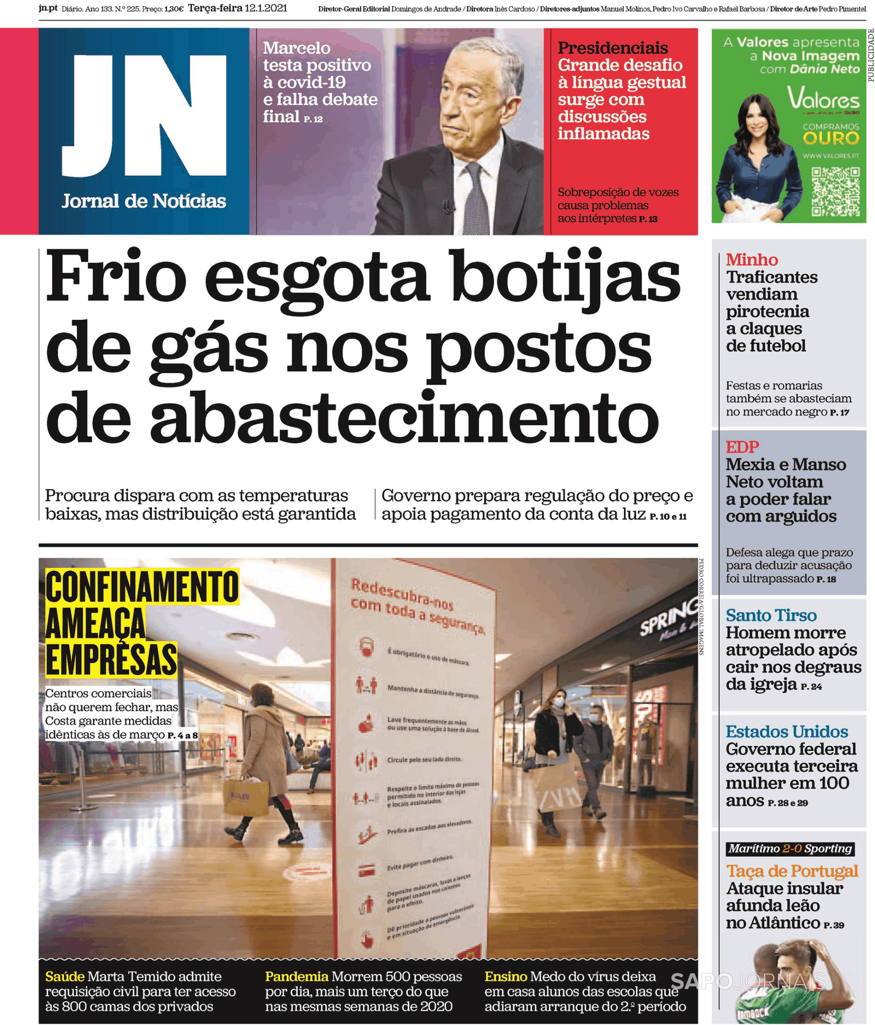 Domingo-CM (10 jan 2021) - Jornais e Revistas -  - Última hora e  notícias de hoje atualizadas ao minuto