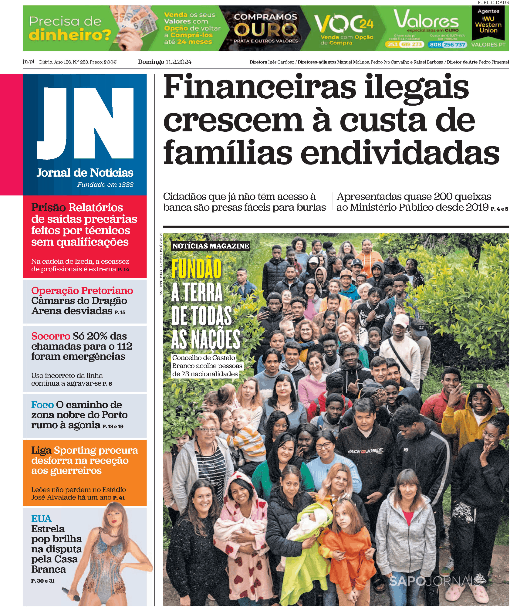 Jornal De Notícias (11 Fev 2024) - Jornais E Revistas - SAPO.pt ...