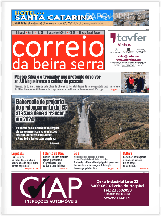 Correio Da Beira Serra 11 Jan 2024 Jornais E Revistas Sapopt Última Hora E Notícias De 7099