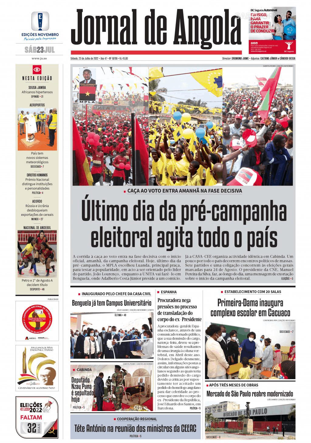 Jornal De Angola 23 Jul 2022 Jornais E Revistas Sapo 8715