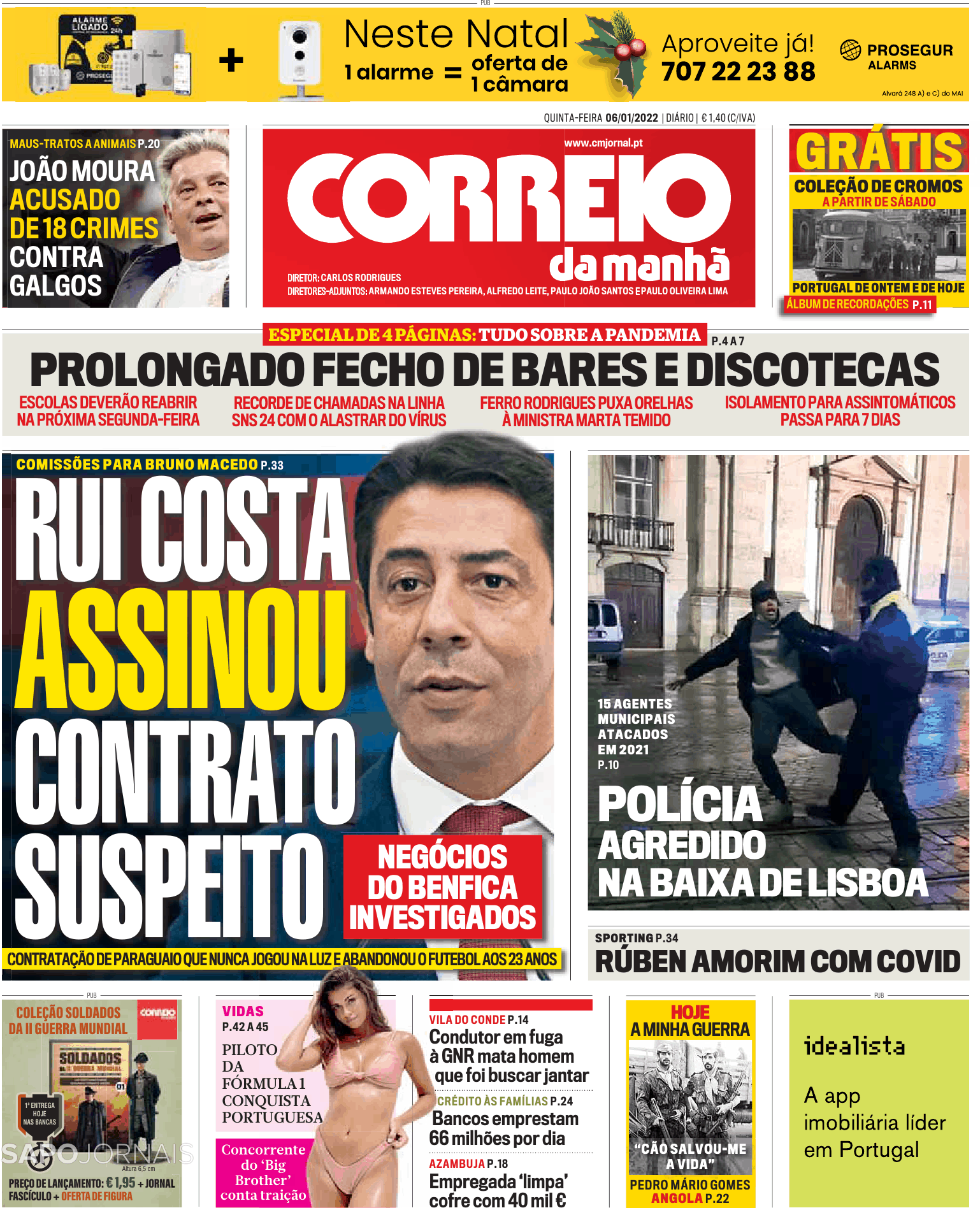 Correio Da Manhã 6 Jan 2022 Jornais E Revistas Sapopt Última Hora E Notícias De Hoje