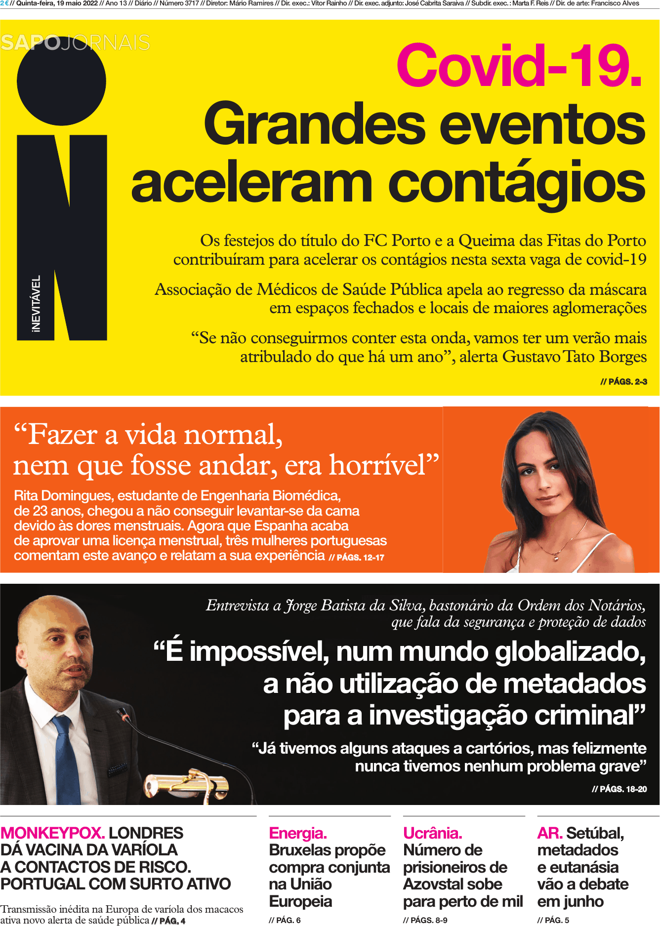 Jornal I 19 Mai 2022 Jornais E Revistas Sapopt Última Hora E Notícias De Hoje 4021