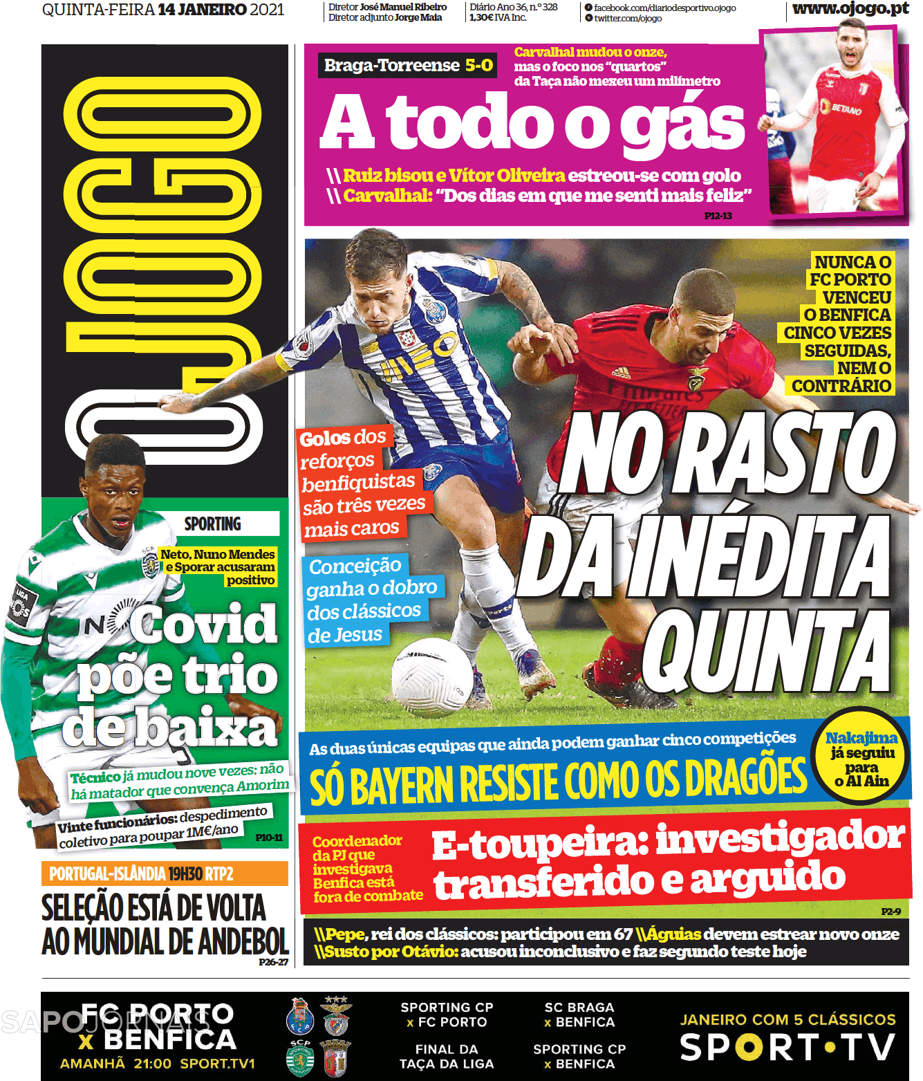 O Jogo 14 Jan 2021 Jornais E Revistas Sapo 8499