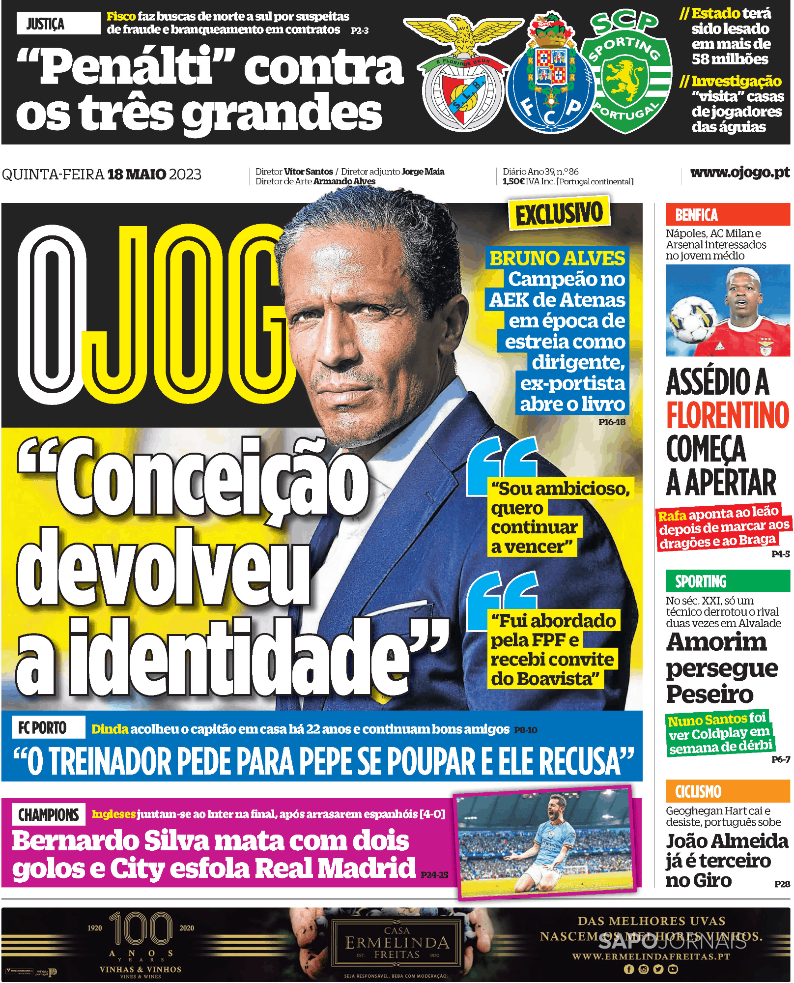 O Jogo 18 Mai 2023 Jornais E Revistas Sapopt Última Hora E Notícias De Hoje Atualizadas 0947