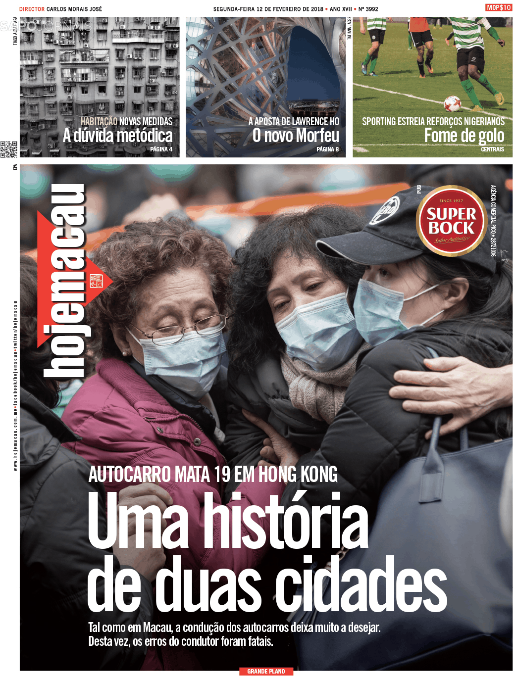 Hoje Macau 12 Fev 2018 Jornais E Revistas Sapopt Última Hora E Notícias De Hoje 0813