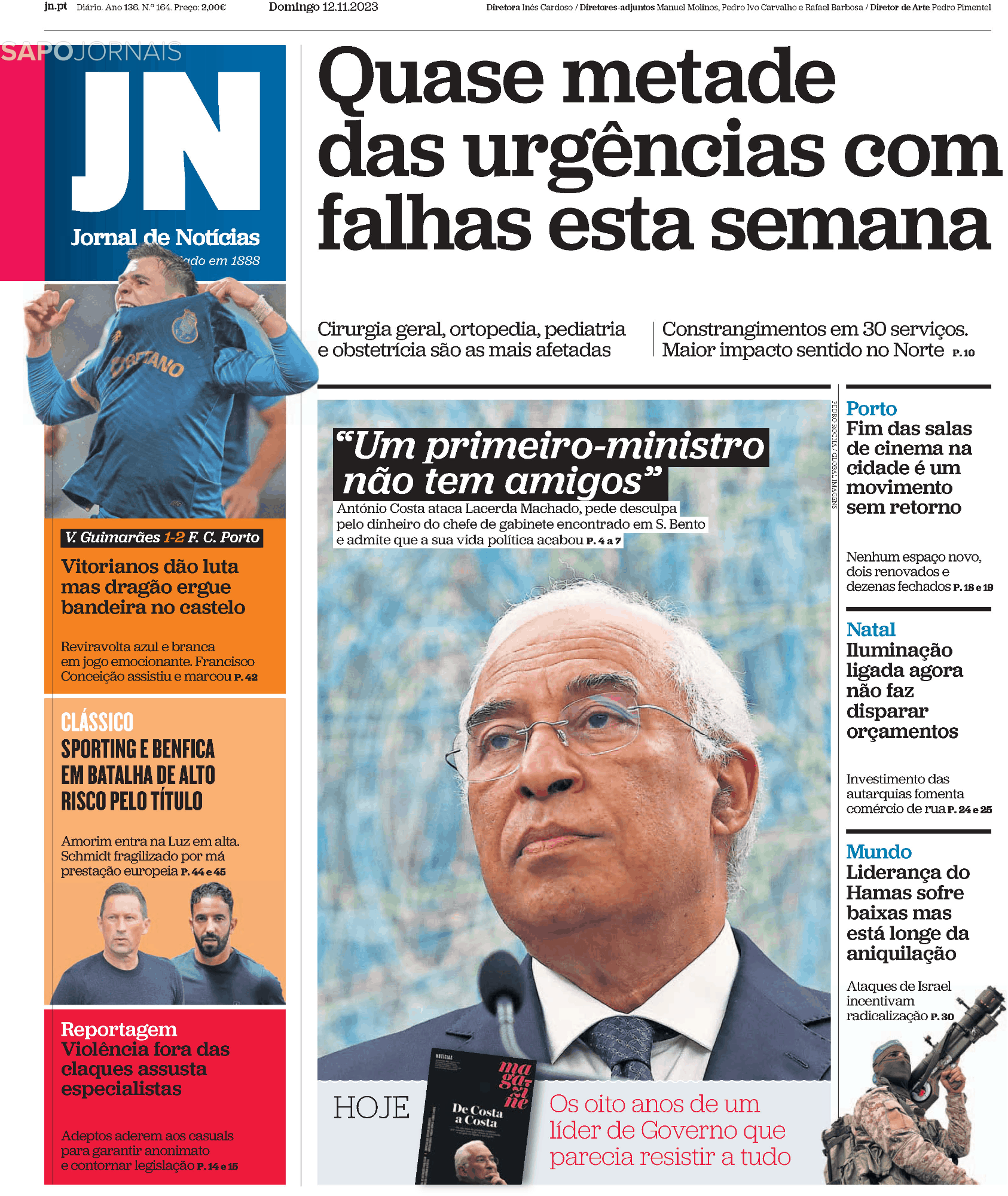 Jornal De Notícias 12 Nov 2023 Jornais E Revistas Sapopt Última Hora E Notícias De Hoje 1483