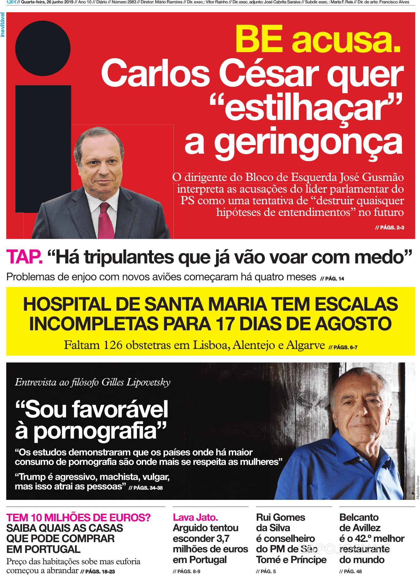 Jornal I 26 Jun 2019 Jornais E Revistas Sapo 1159