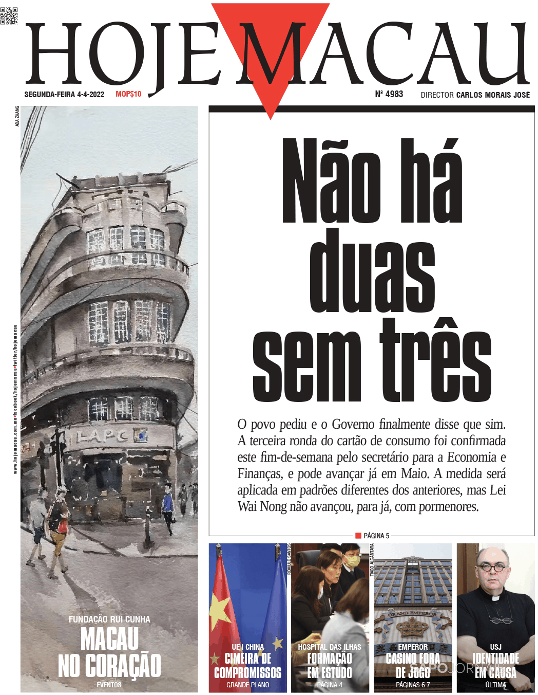 Hoje Macau 4 Abr 2022 Jornais E Revistas Sapo 6190