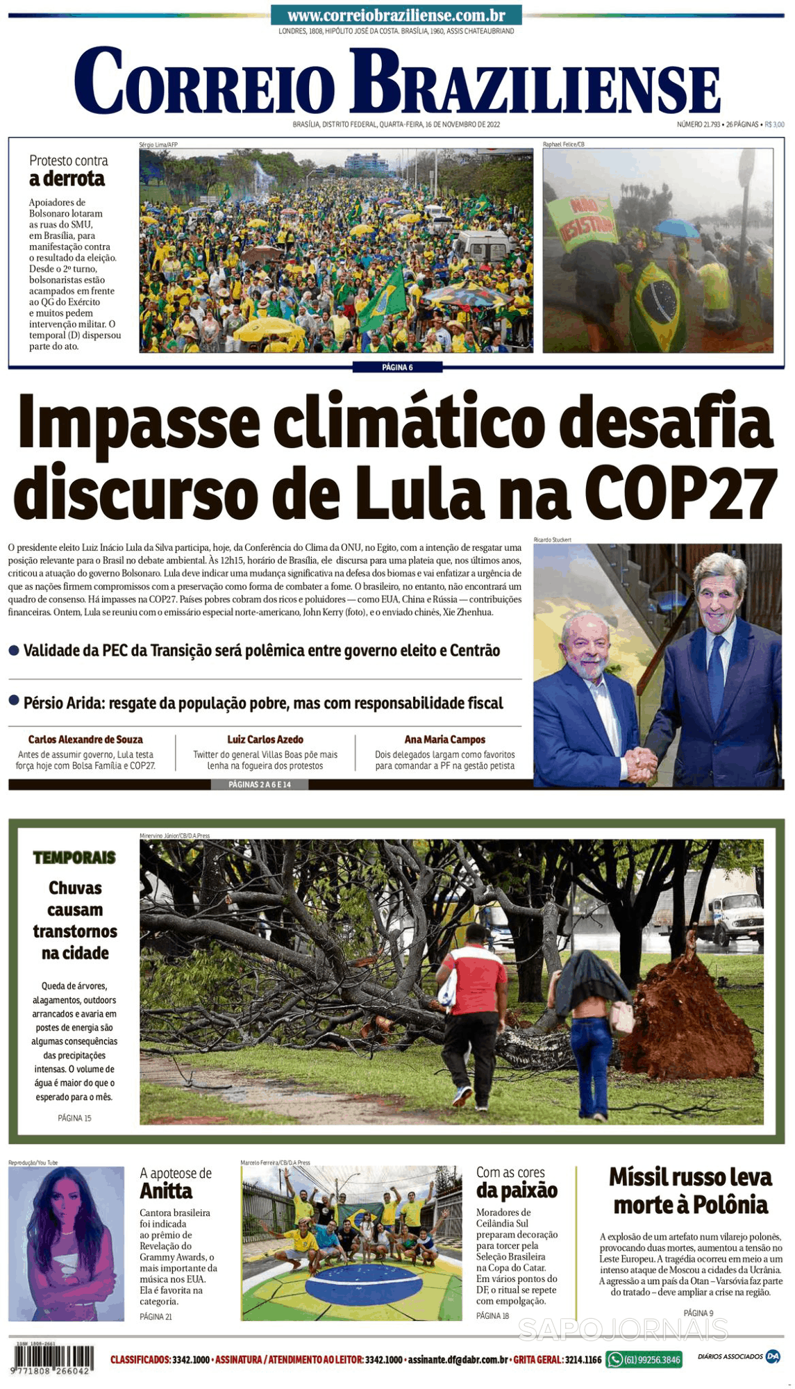 Correio Braziliense (16 Nov 2022) - Jornais E Revistas - SAPO.pt ...