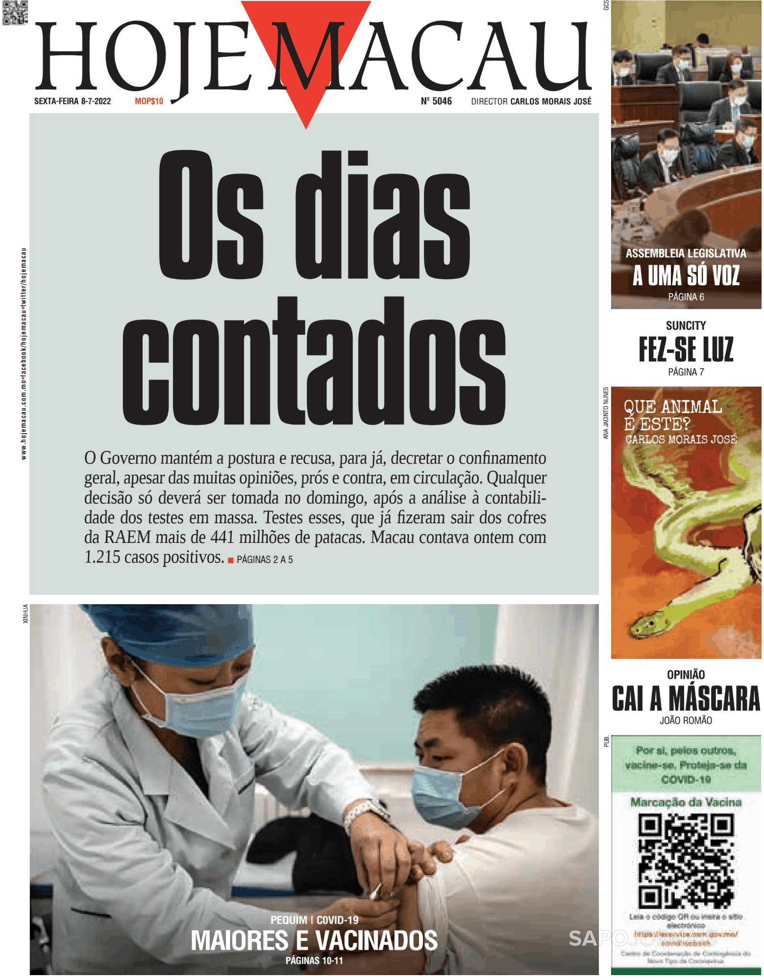 Hoje Macau 8 Jul 2022 Jornais E Revistas Sapo 24 3376