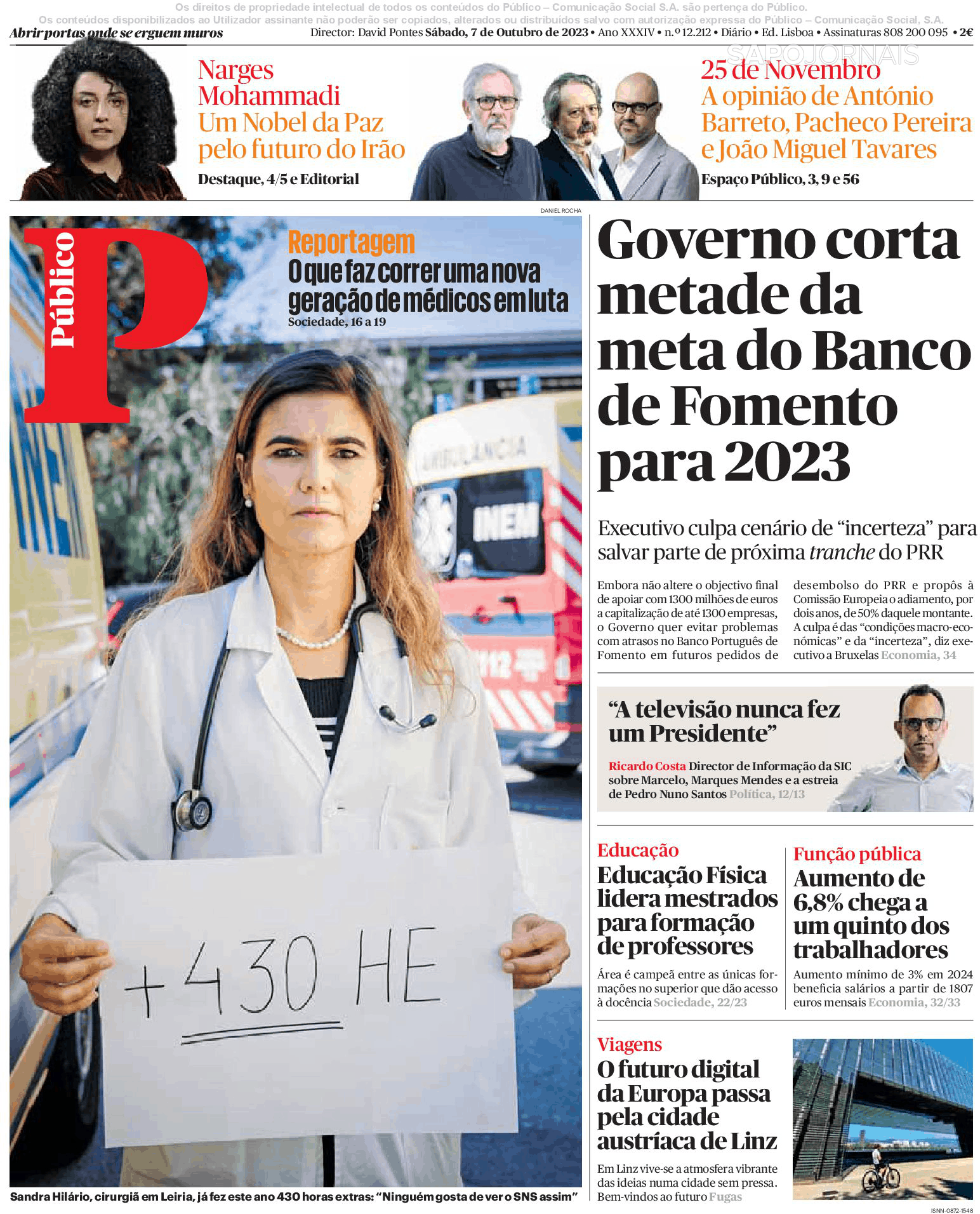 Público 7 Out 2023 Jornais E Revistas Sapopt Última Hora E Notícias De Hoje Atualizadas 5419