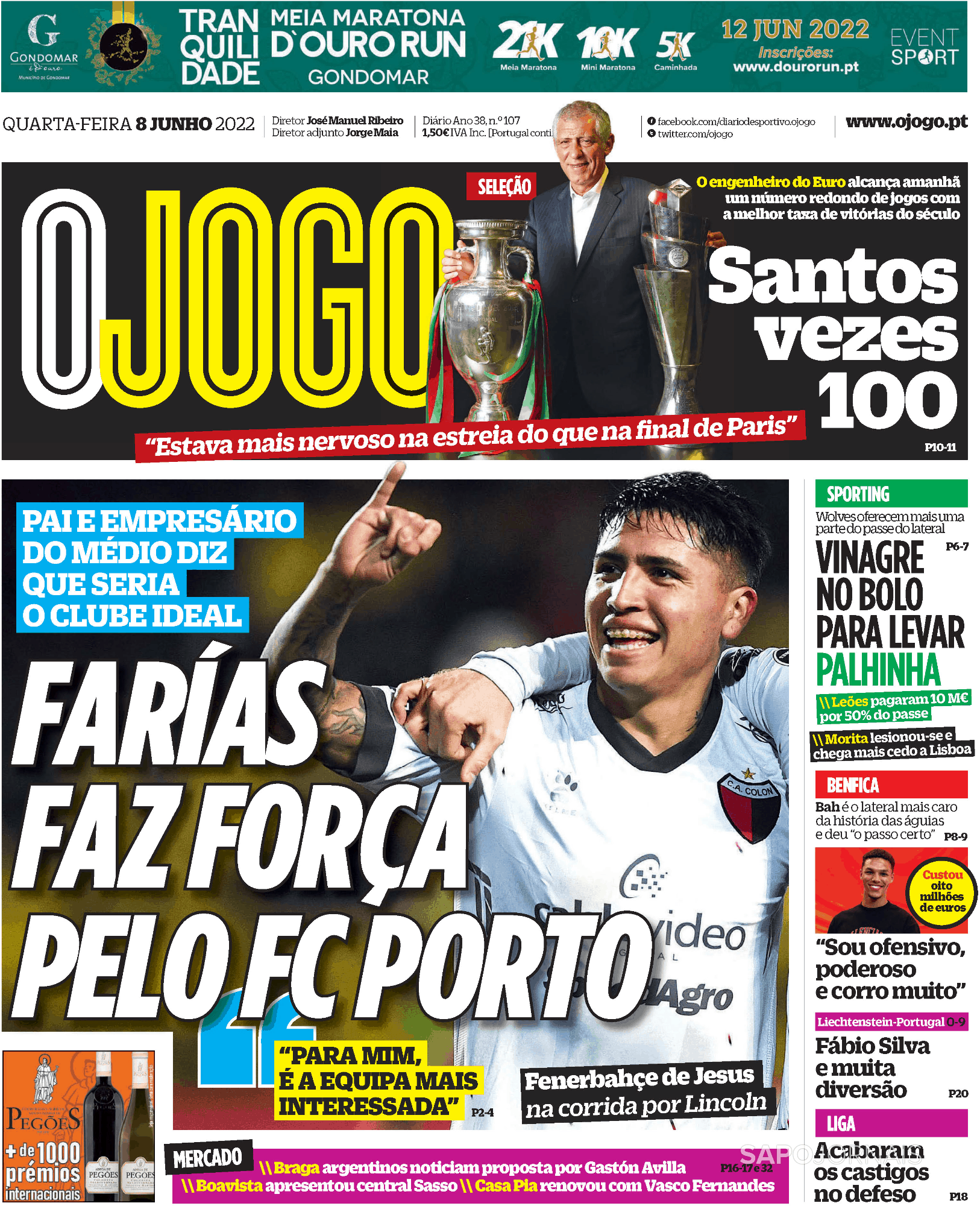 O Jogo 8 Jun 2022 Jornais E Revistas Sapo 6346