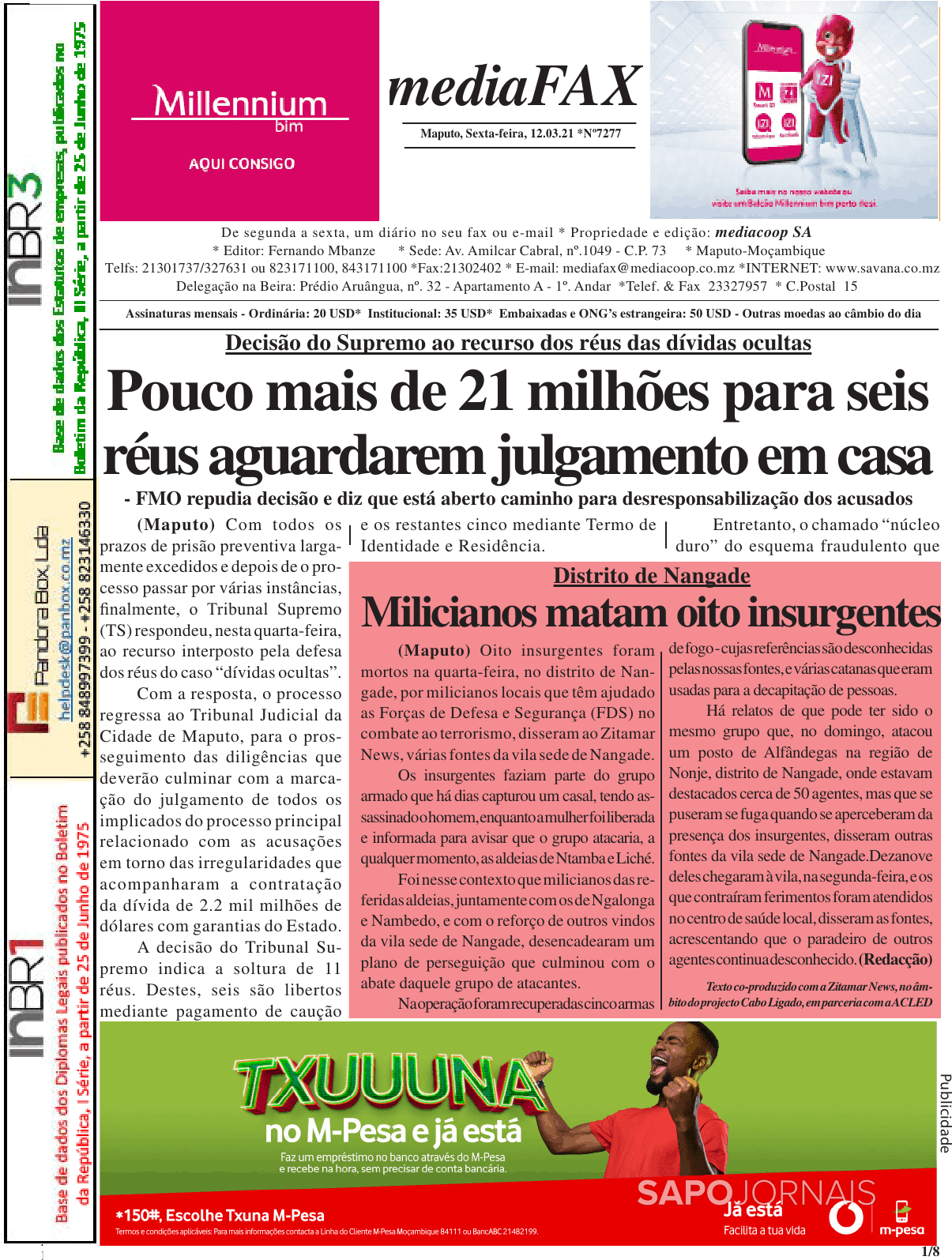 Mediafax Mar Jornais E Revistas Sapo Pt Ltima Hora E Not Cias De Hoje