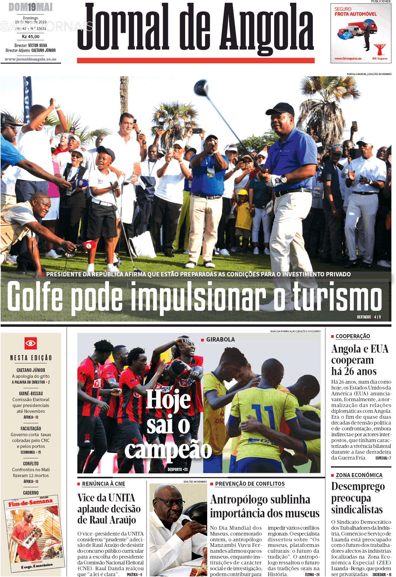 Jornal De Angola 19 Mai 2019 Jornais E Revistas Sapo 1910