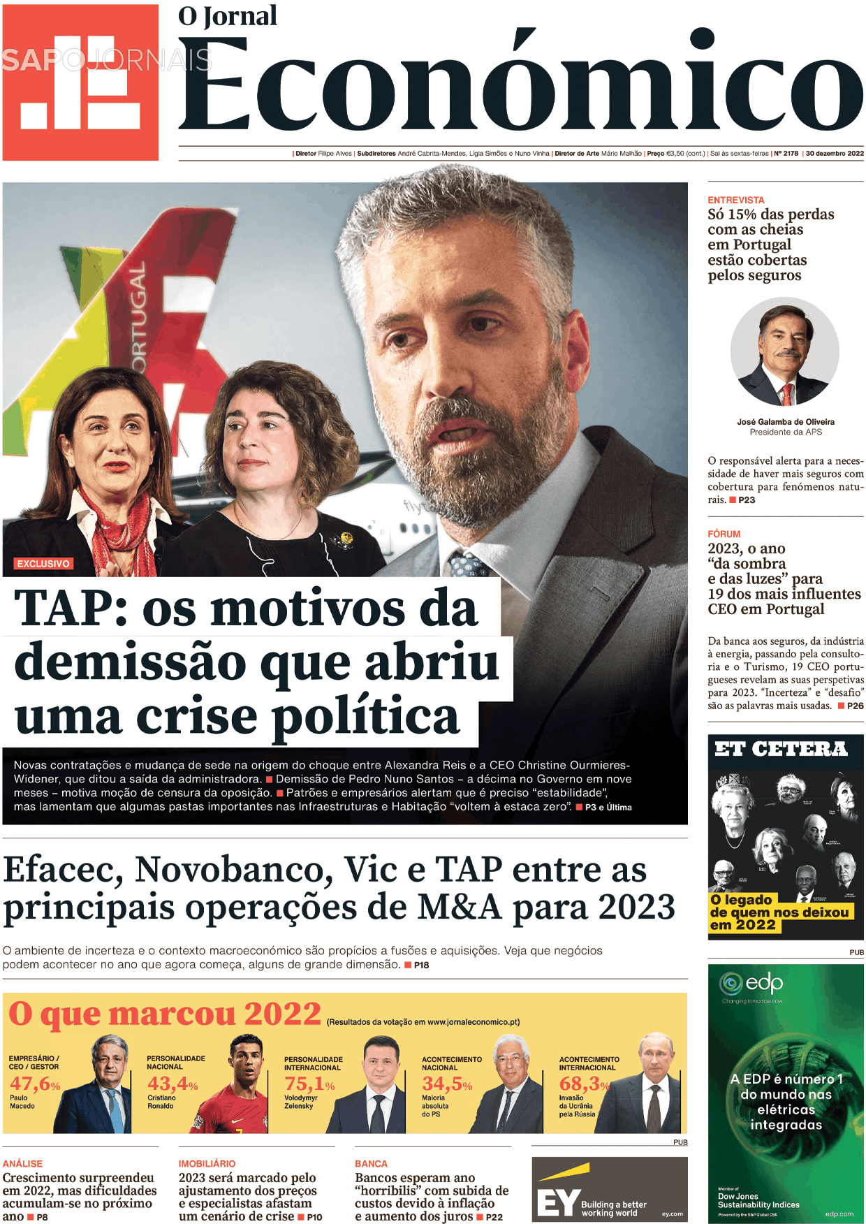 O Jornal Económico 30 Dez 2022 Jornais E Revistas Sapopt Última Hora E Notícias De Hoje 4855