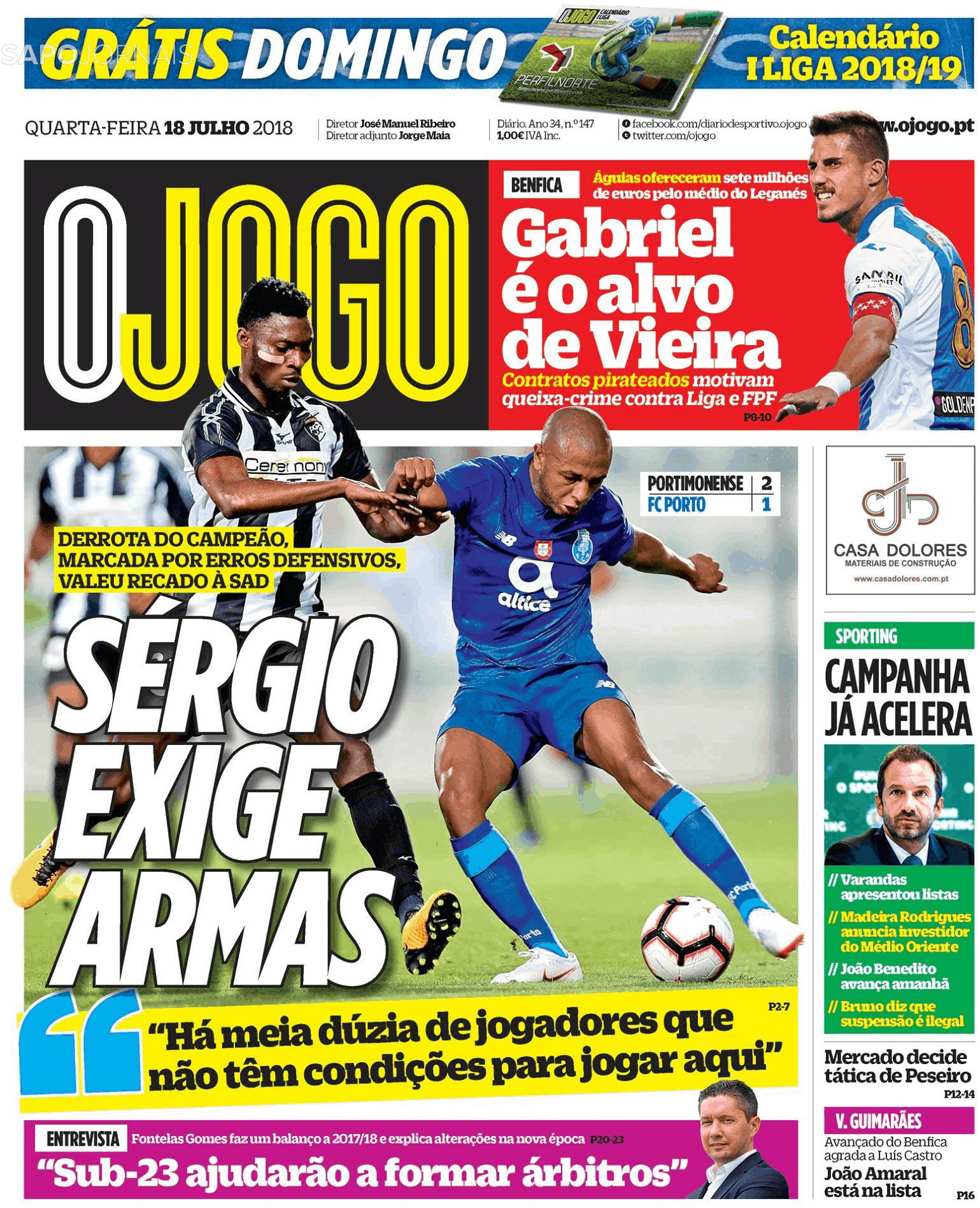 O Jogo 18 Jul 2018 Jornais E Revistas Sapo 6484