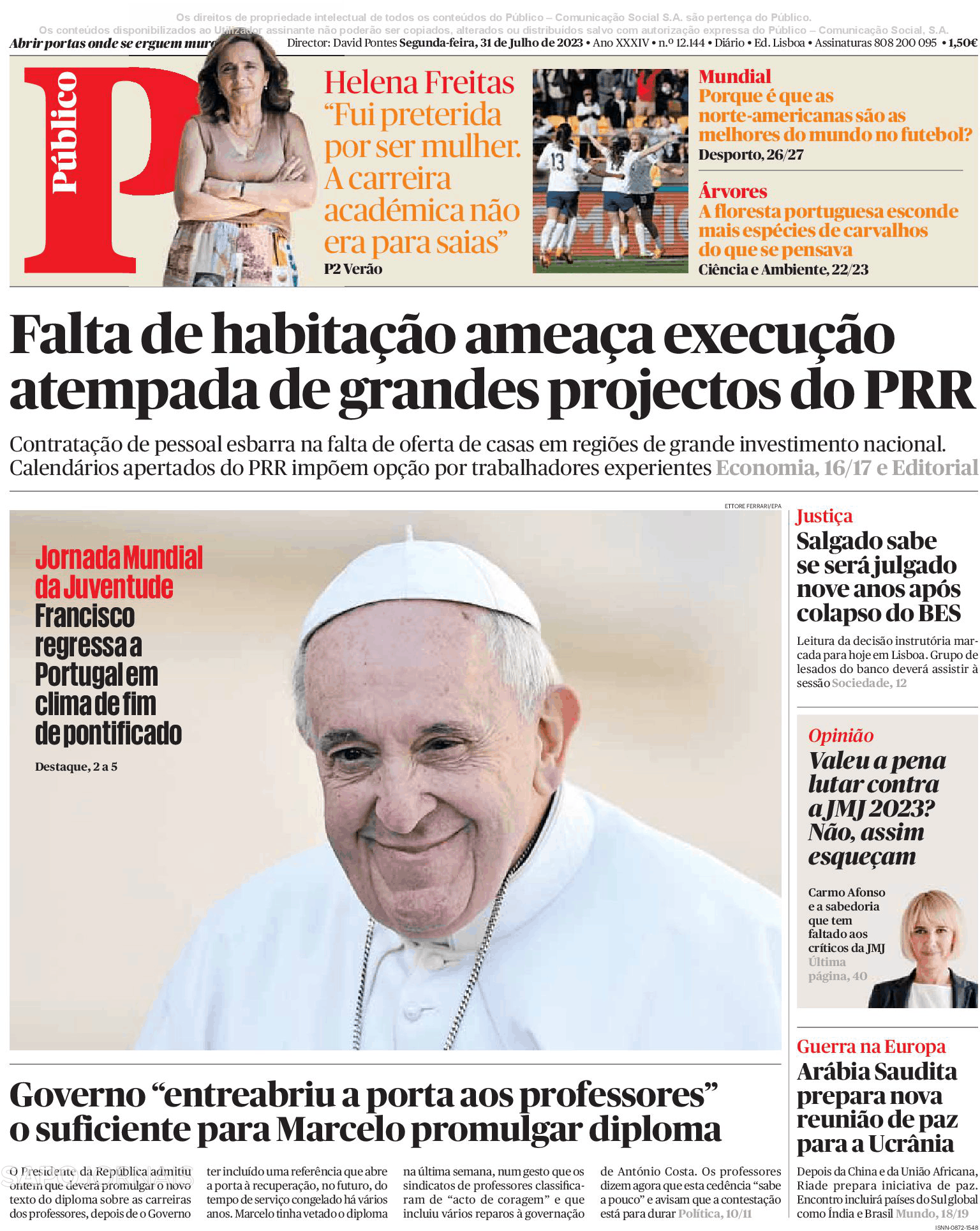 Público 31 Jul 2023 Jornais E Revistas Sapopt Última Hora E Notícias De Hoje 0287