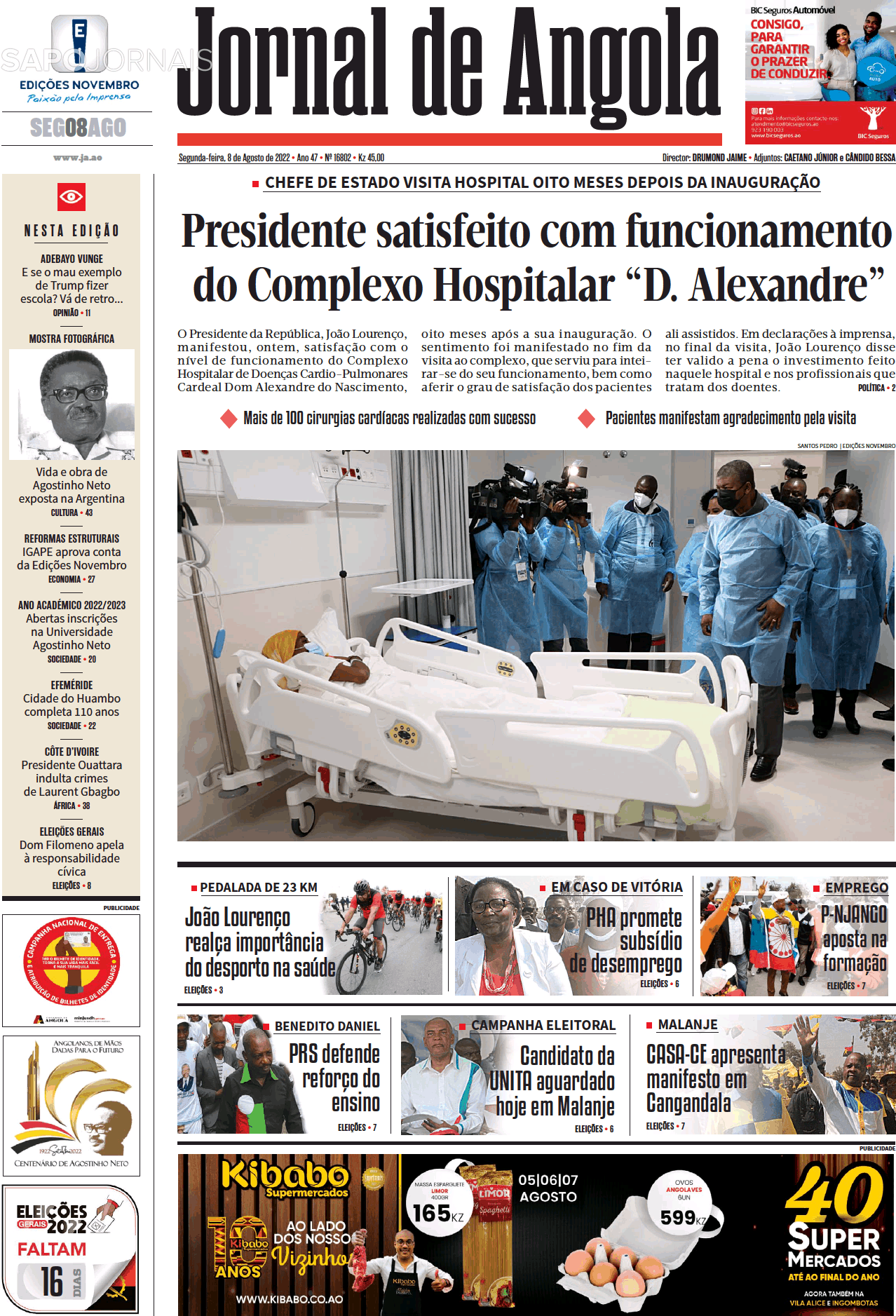 Jornal De Angola 8 Ago 2022 Jornais E Revistas Sapo 3152