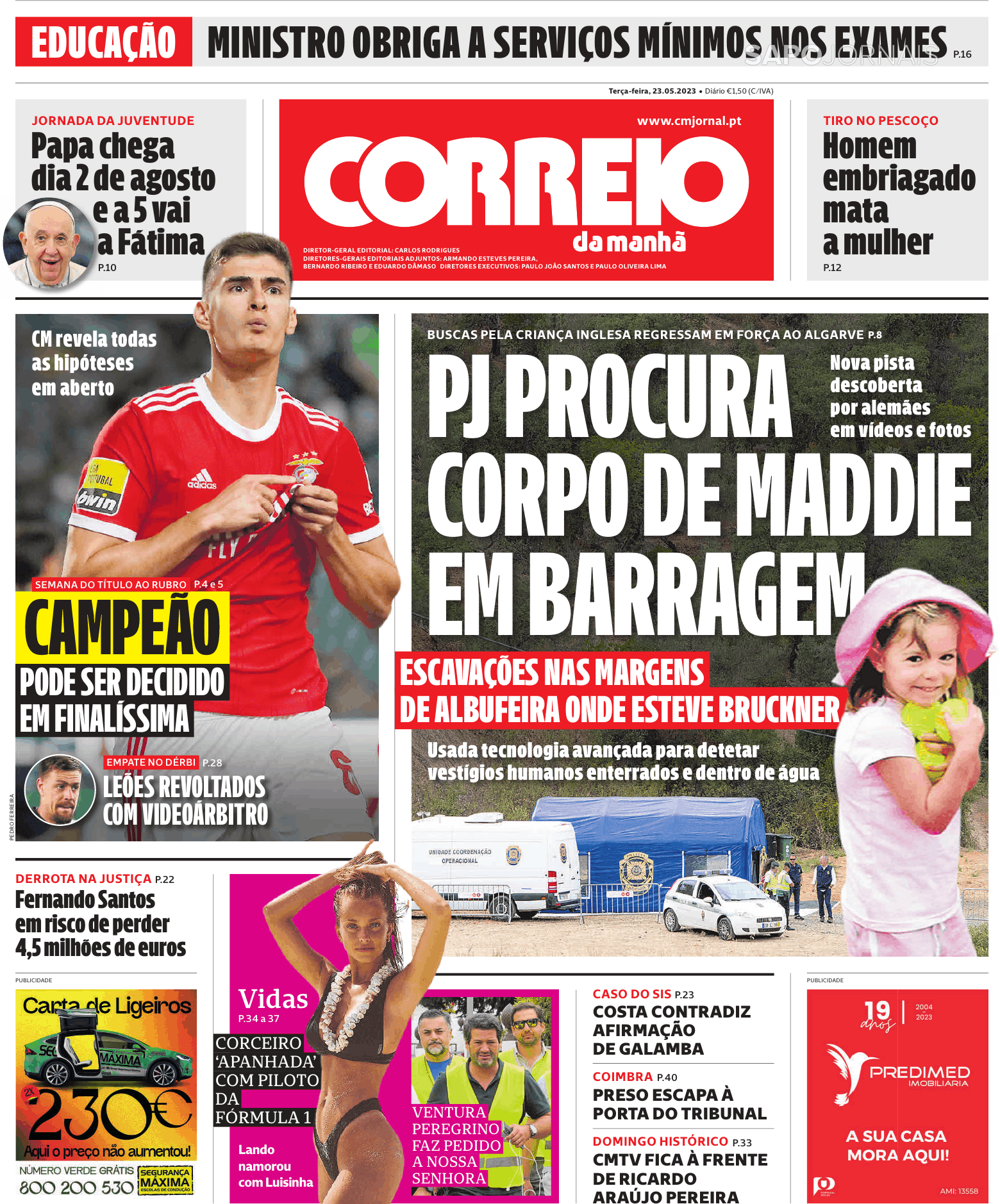 Correio Da Manhã 23 Mai 2023 Jornais E Revistas Sapopt Última Hora E Notícias De Hoje