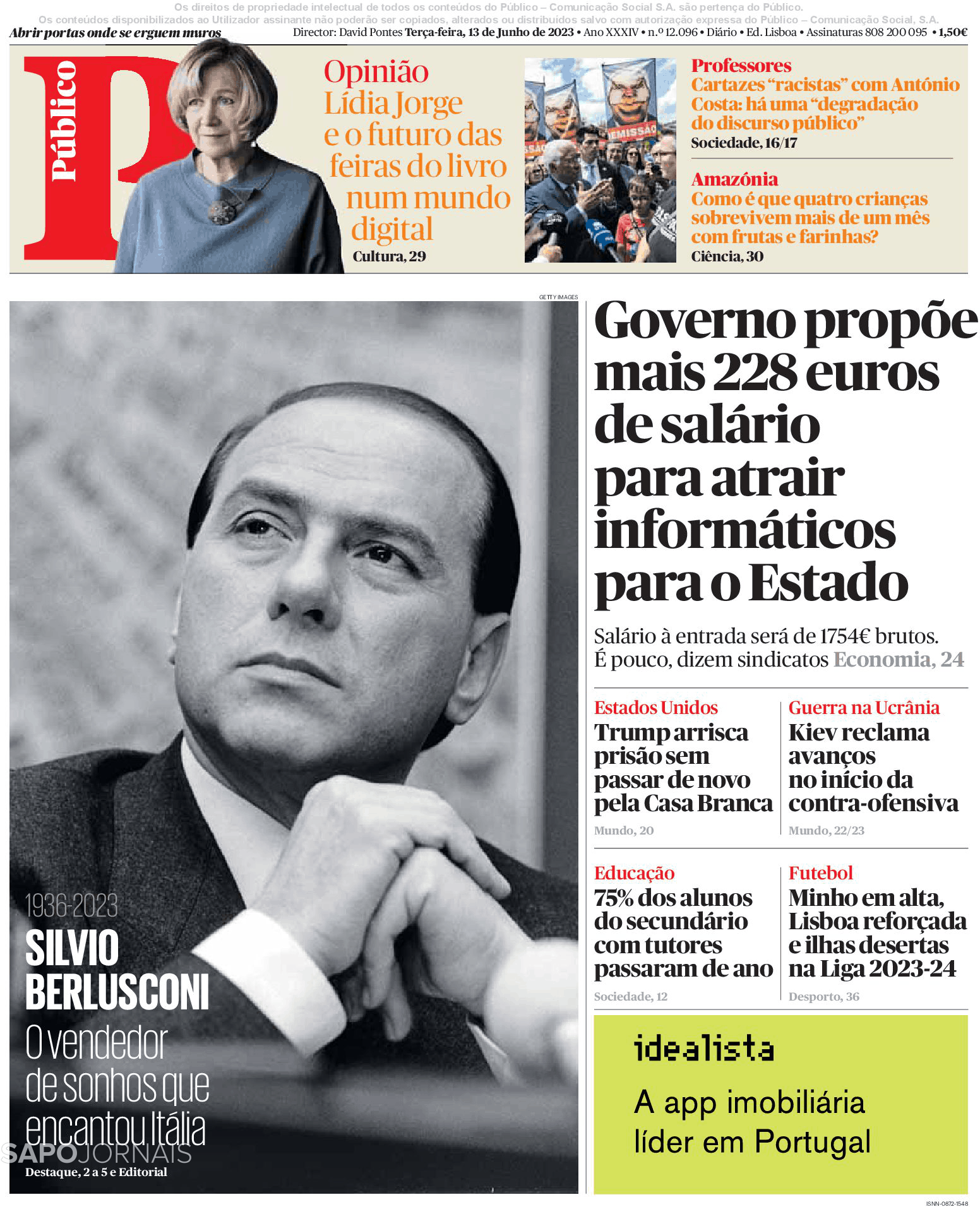 Público 13 Jun 2023 Jornais E Revistas Sapopt Última Hora E Notícias De Hoje 6432