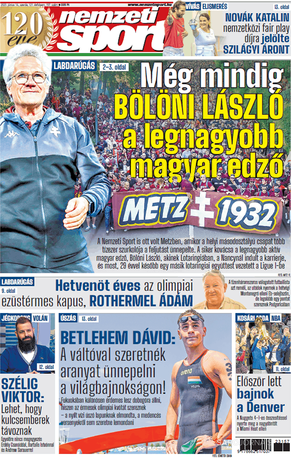 Nemzeti Sport (14 jun 2023) Jornais e Revistas SAPO