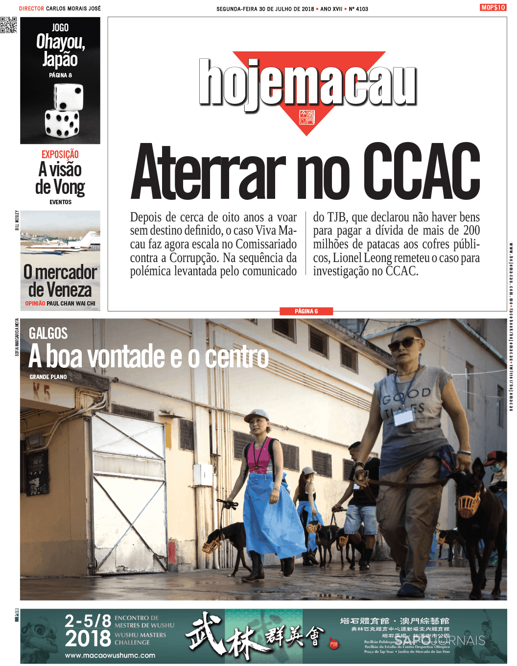 Hoje Macau 30 Jul 2018 Jornais E Revistas Sapopt Última Hora E Notícias De Hoje 3755