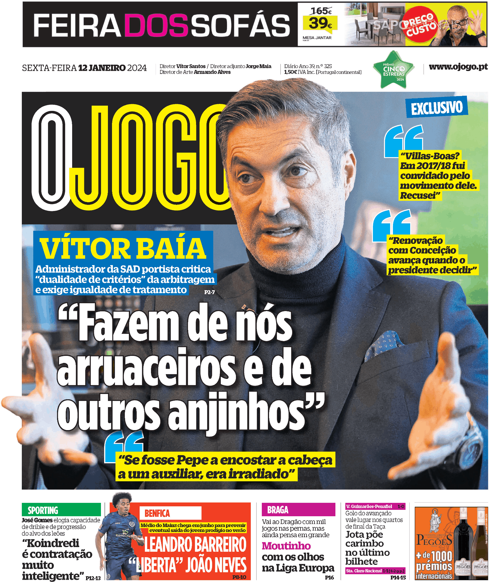 O Jogo 12 Jan 2024 Jornais E Revistas Sapopt Última Hora E Notícias De Hoje Atualizadas 2588